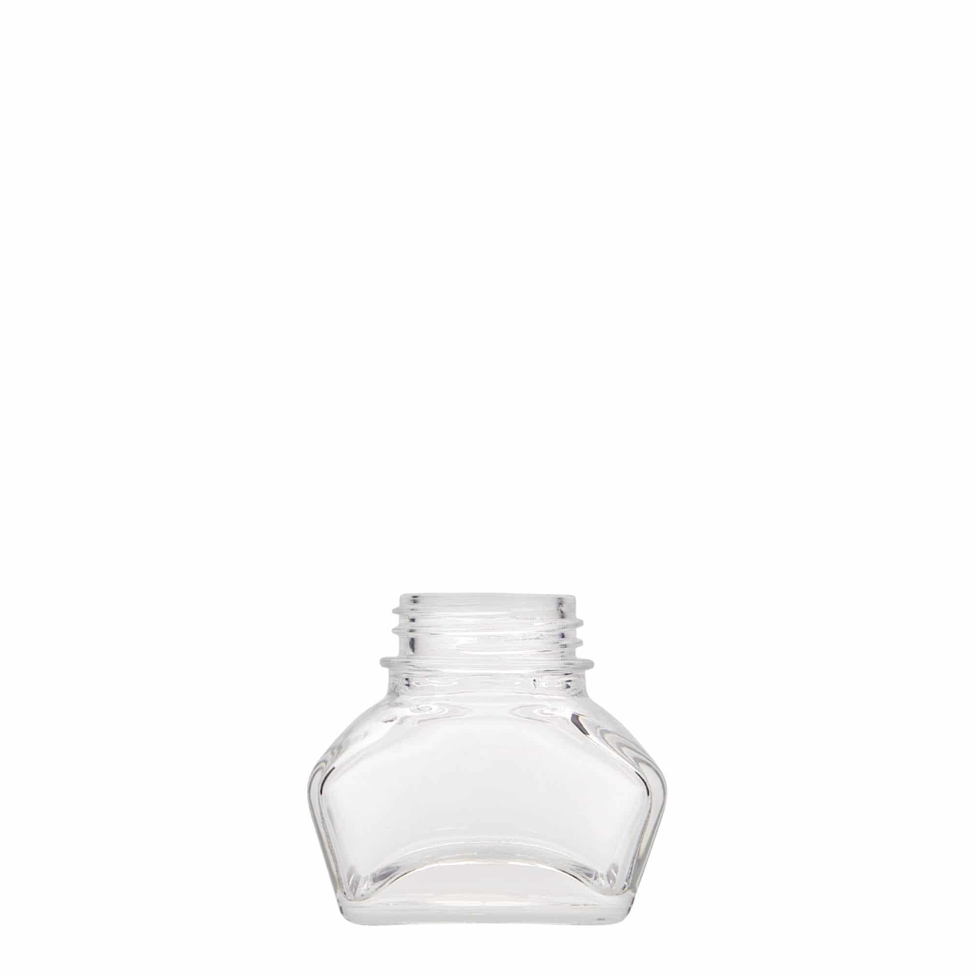 30 ml blekkflaske, rektangulær, åpning: skrukork