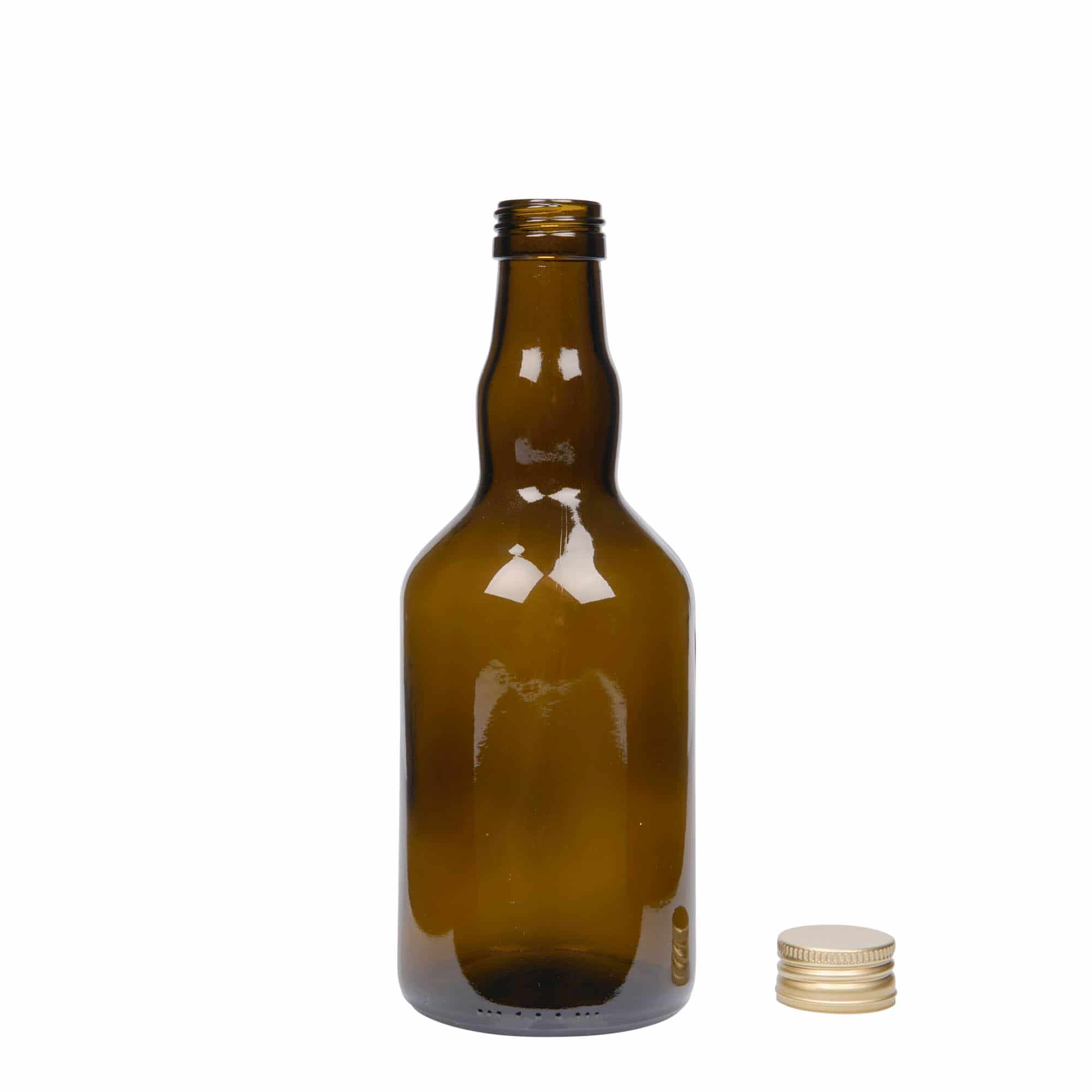500 ml glassflaske "Olona", antikkgrønn, åpning: PP 31,5