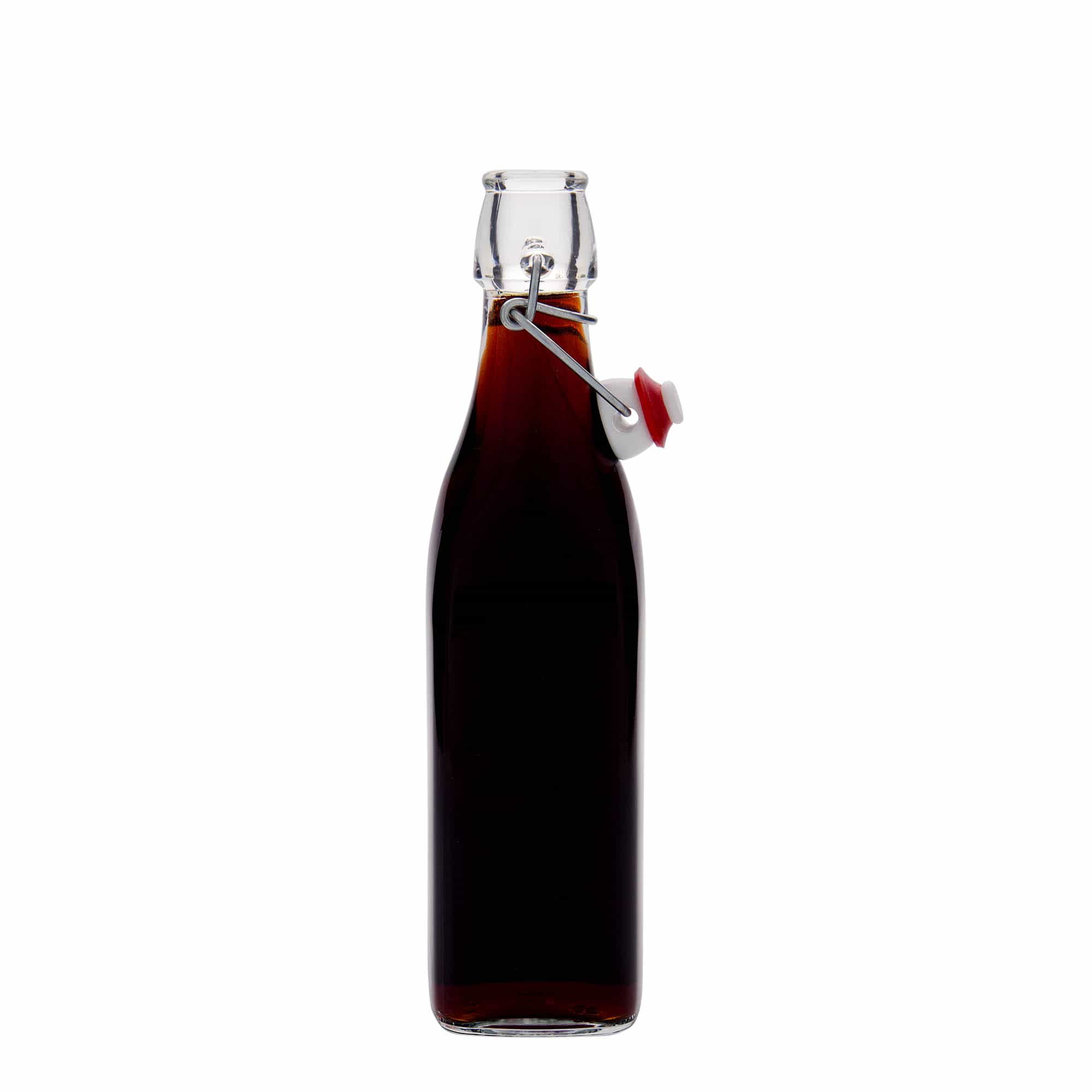 500 ml glassflaske "Swing, kvadratisk, åpning: Bøylelokk