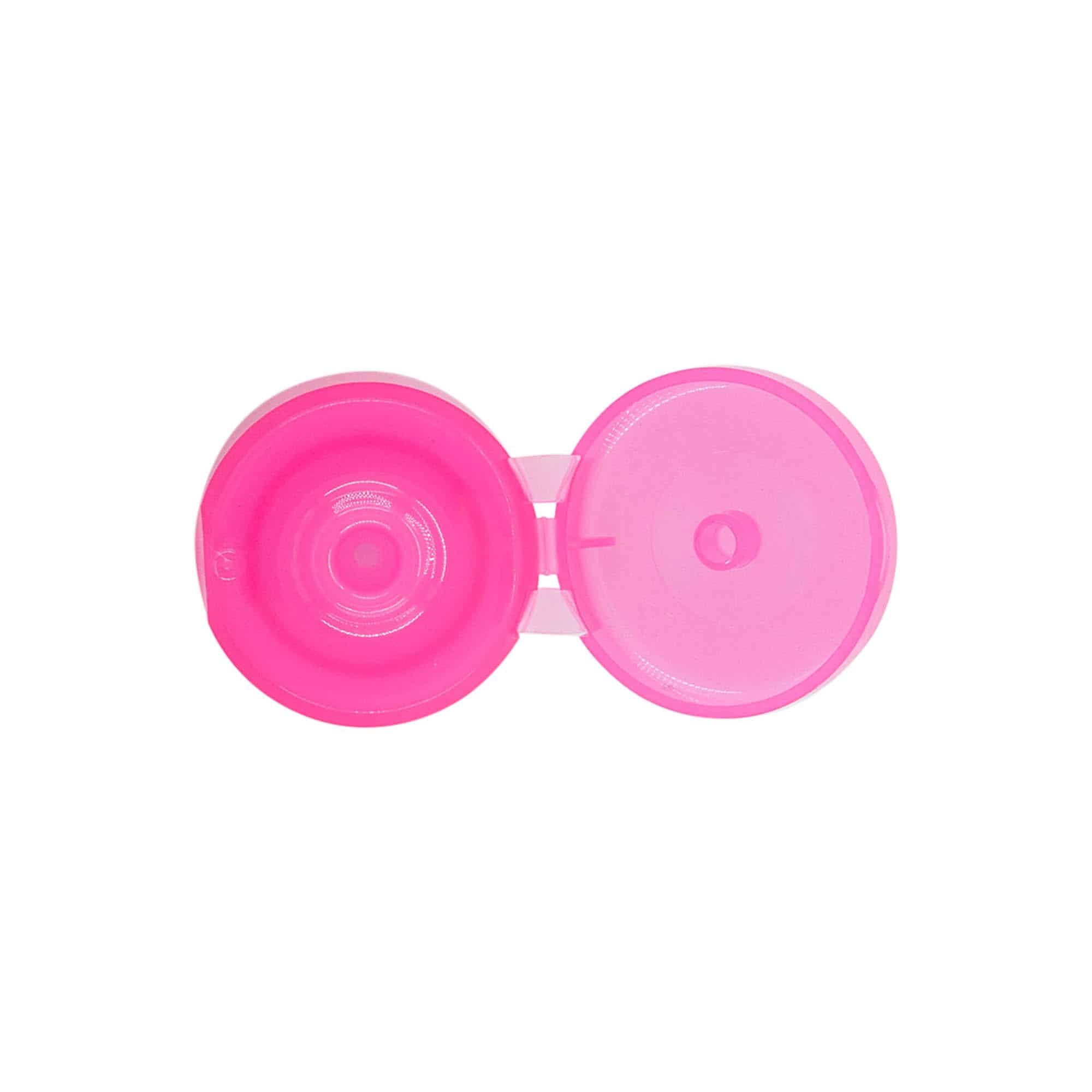Skrulokk med hengsel, PP-plast, rosa, for åpning: 24/410