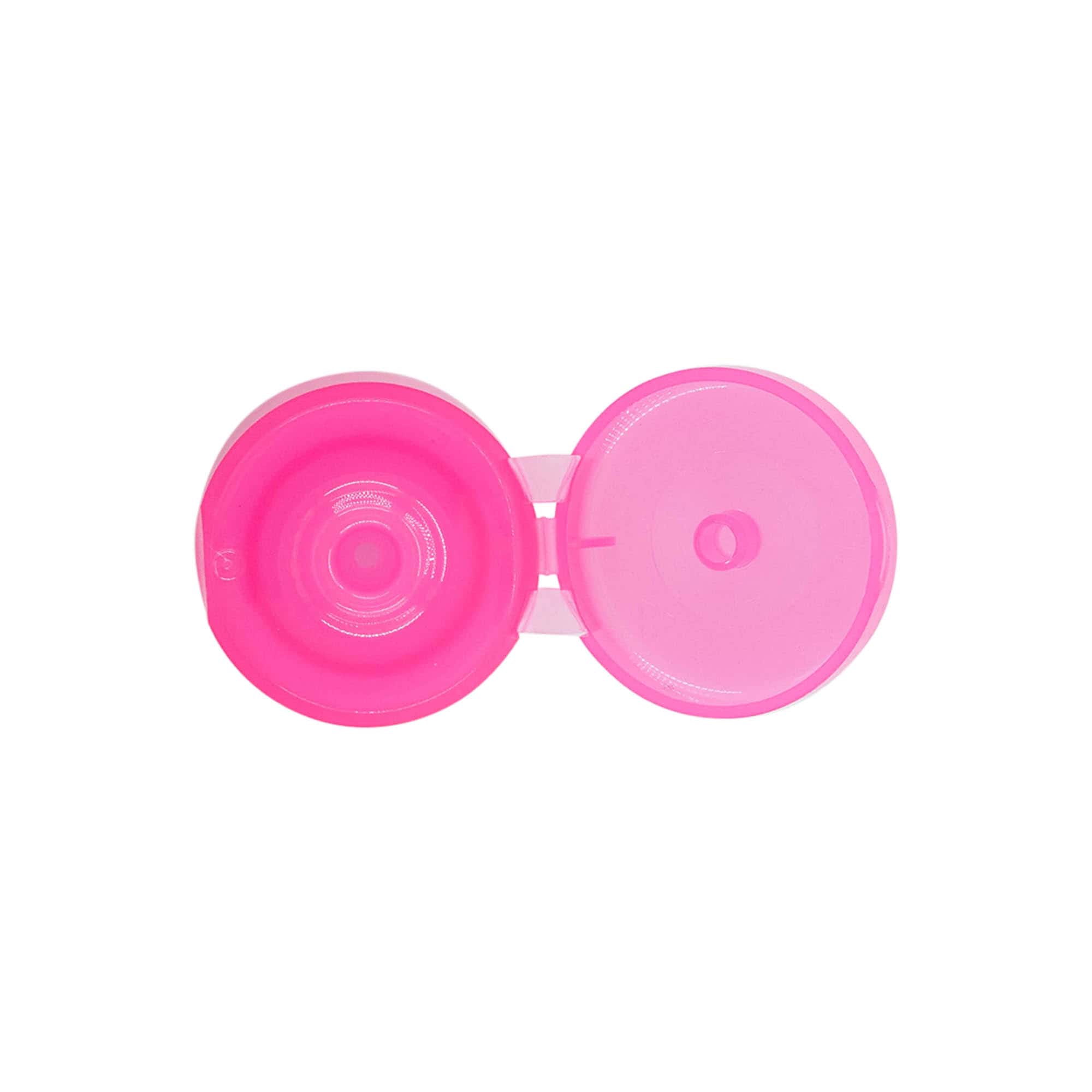Skruelokk med hengsel, PP-plast, rosa, for åpning: 24/410