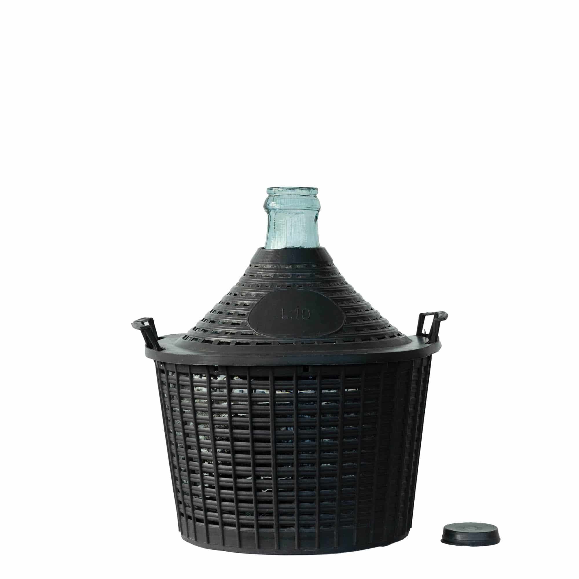 10 l ballongflaske smal hals, glass, åpning: Klikklokk
