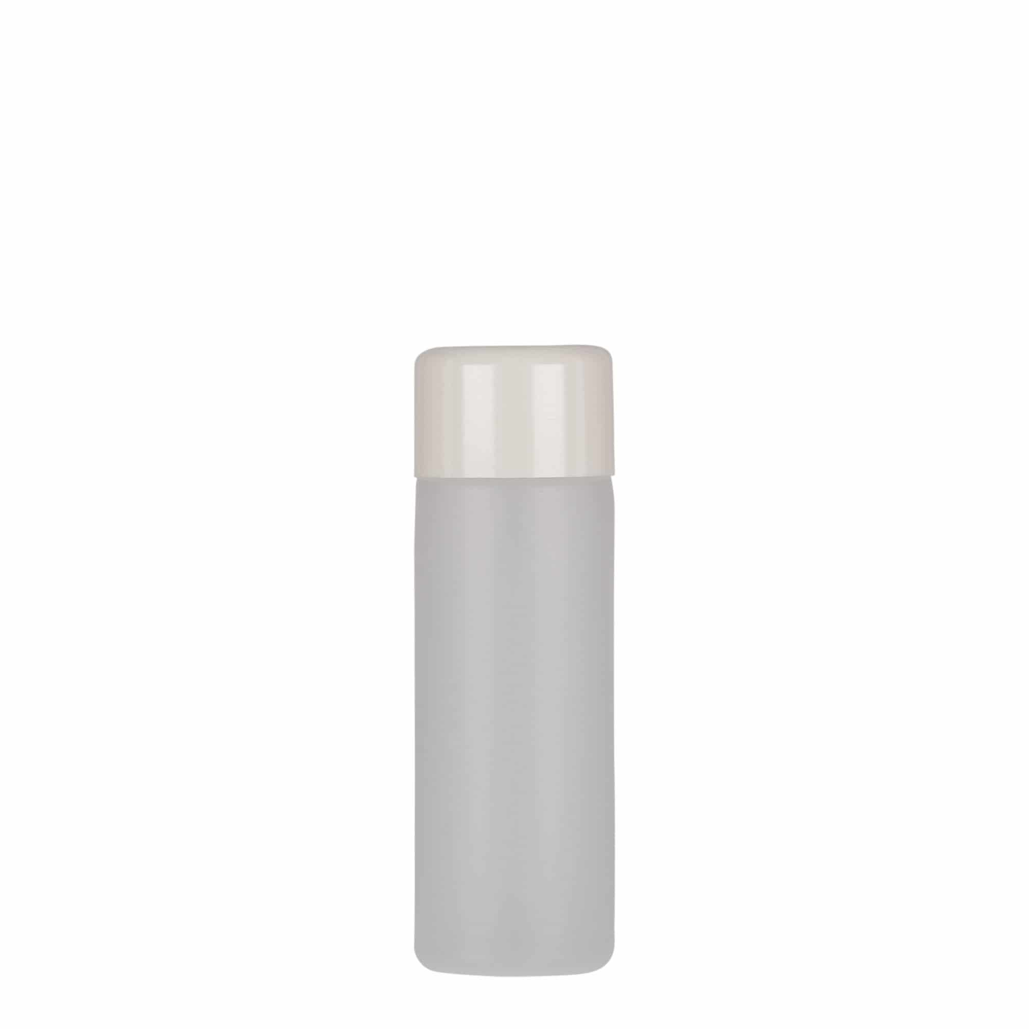 50 ml rundflaske, PE-plast, natur, åpning: Skrulokk