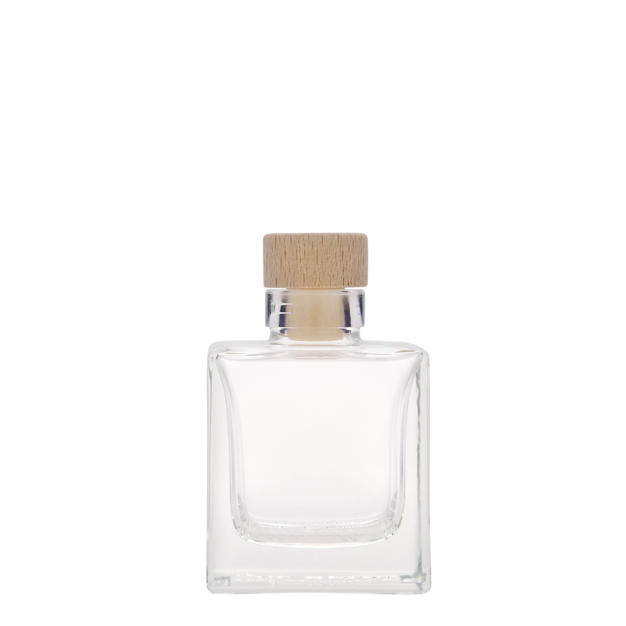 100 ml glassflaske 'Cube', firkantet, åpning: kork 100 ml glassflaske 'Cube', firkantet, åpning: kork