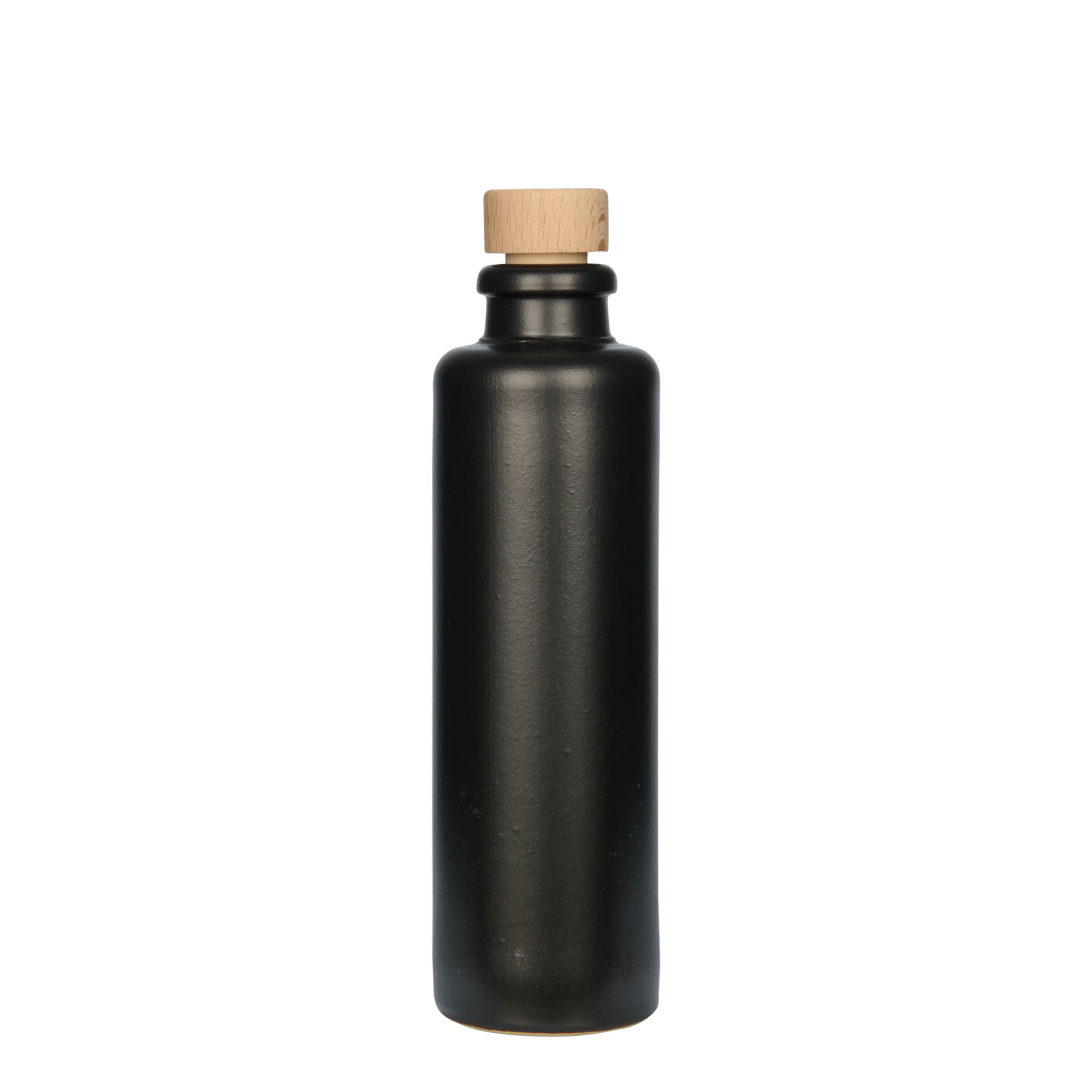 200 ml tonkrukke, steingods, svart, åpning: kork