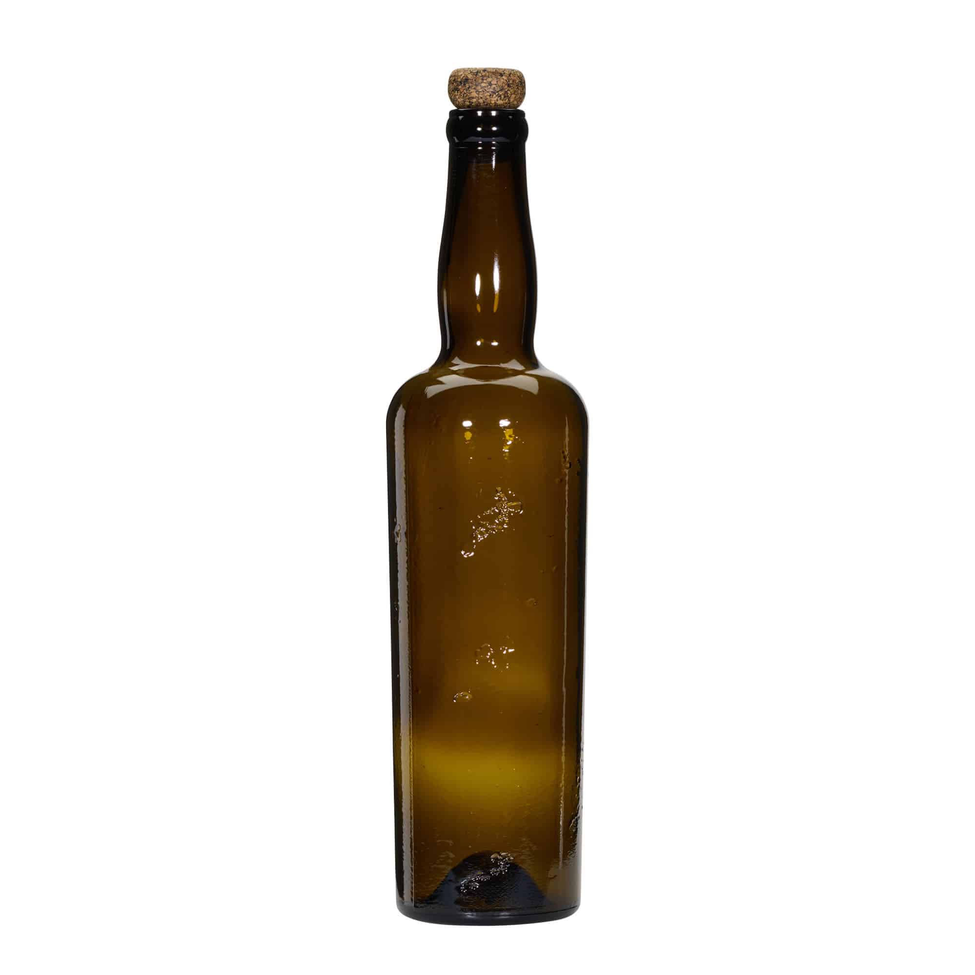 750 ml Vilt laget glassflaske 'Siroco', brun, åpning: kork