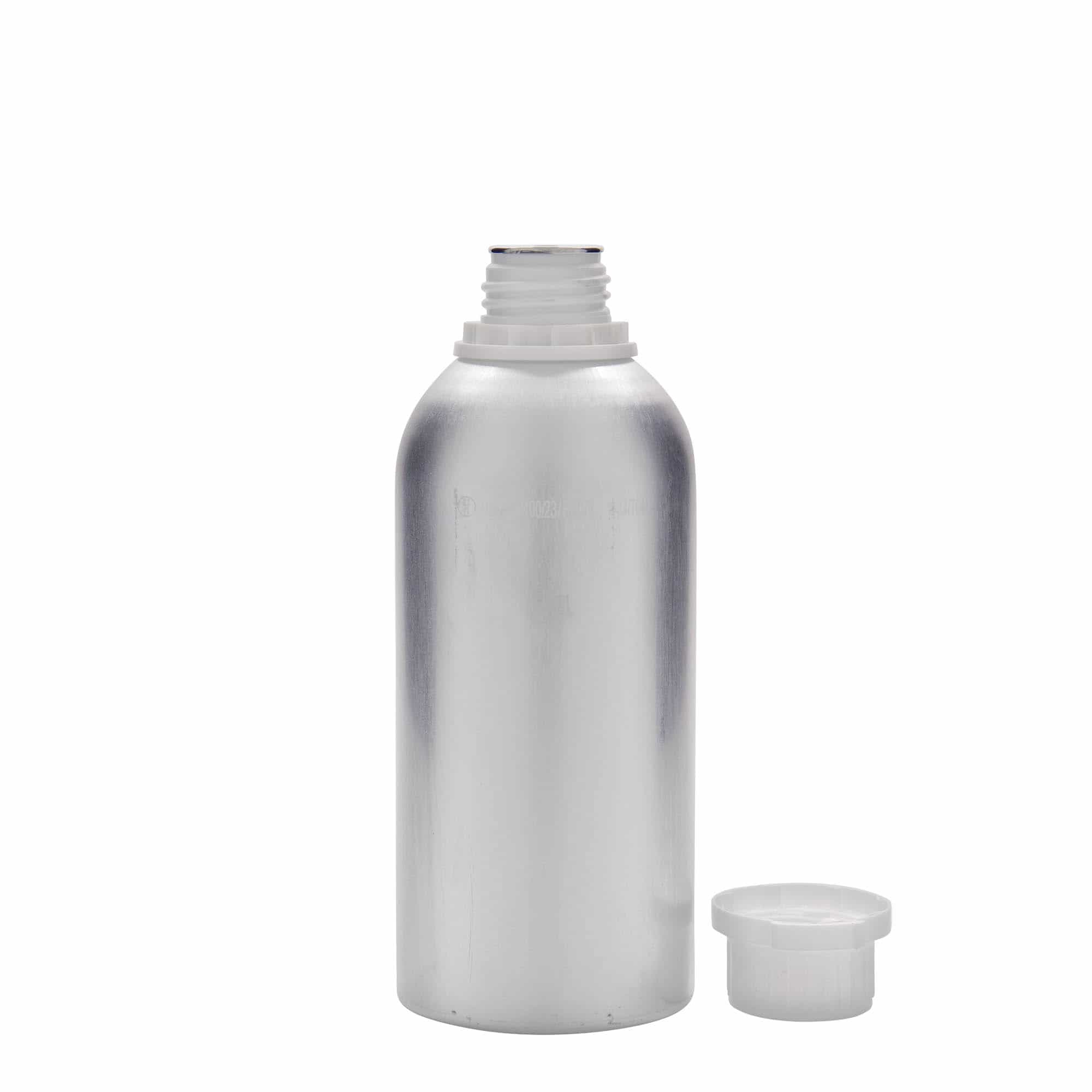 625 ml aluminiumsflaske, metall, sølv, åpning: DIN 32