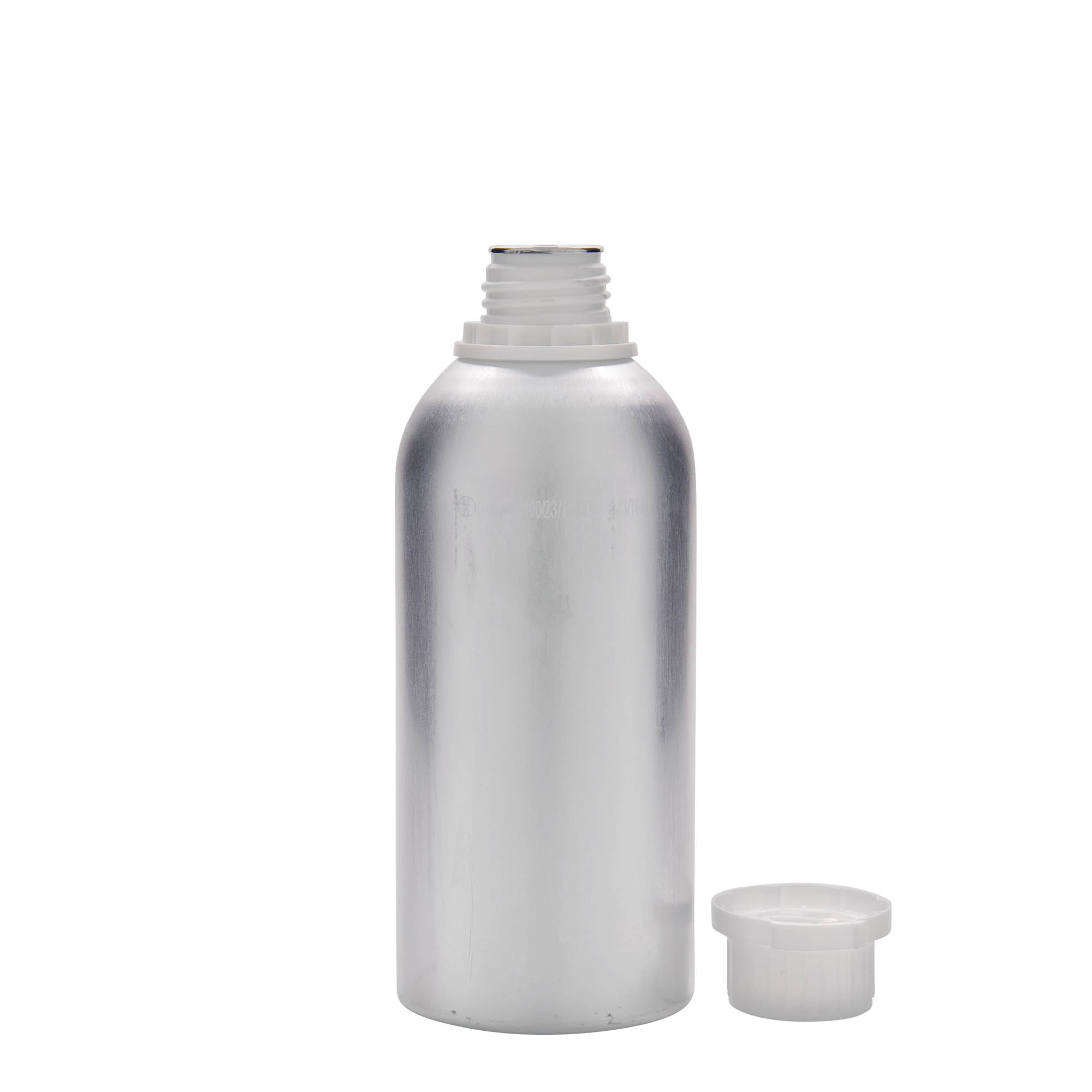 625 ml aluminiumsflaske, metall, sølv, åpning: DIN 32