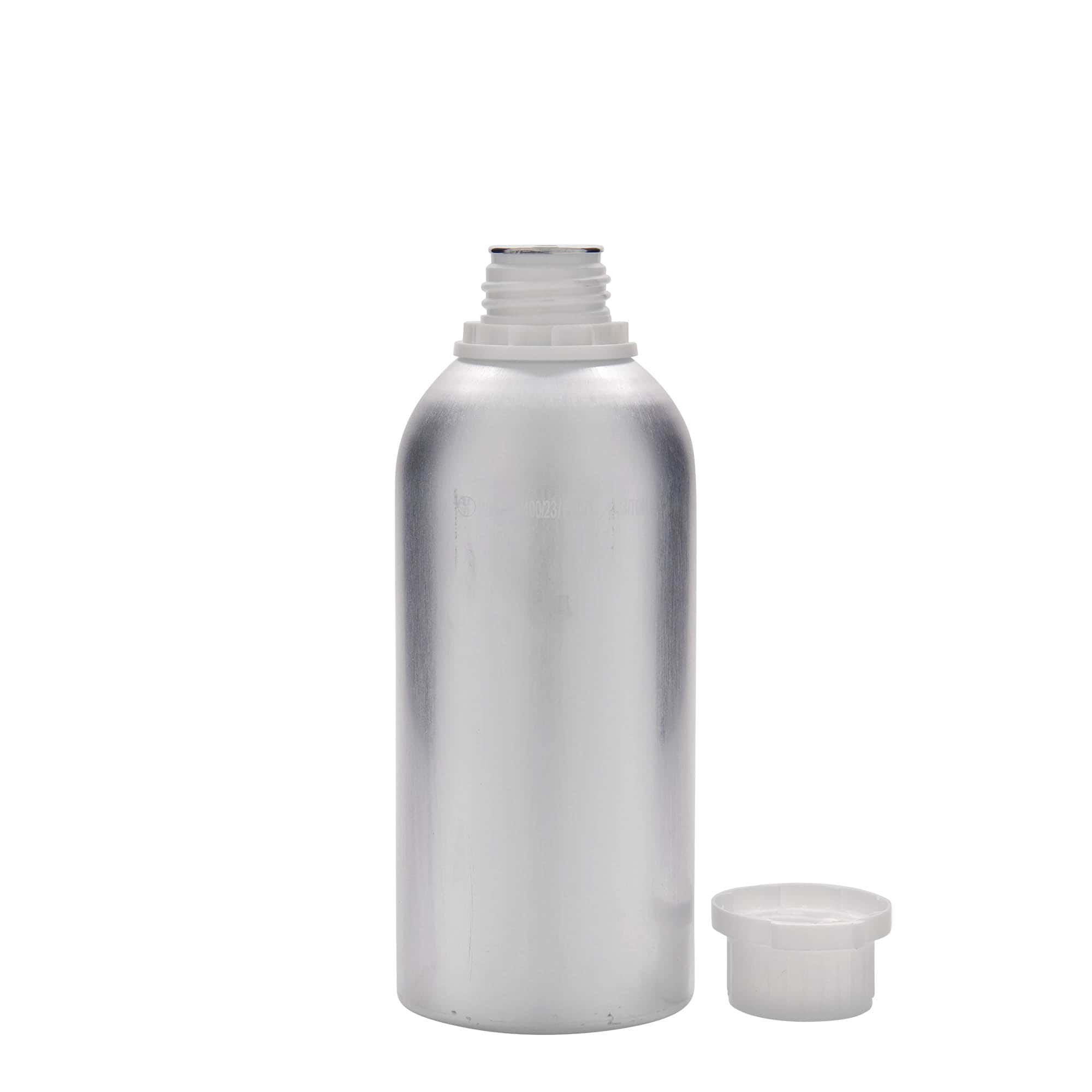 625 ml aluminiumsflaske, metall, sølv, åpning: DIN 32