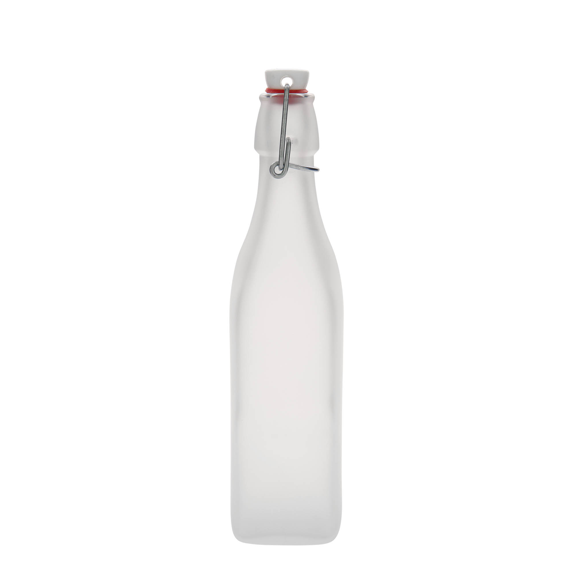 500 ml glassflaske 'Swing, firkantet, hvit, åpning: hengslet lukking 500 ml glassflaske 'Swing, firkantet, hvit, åpning: hengslet lukking