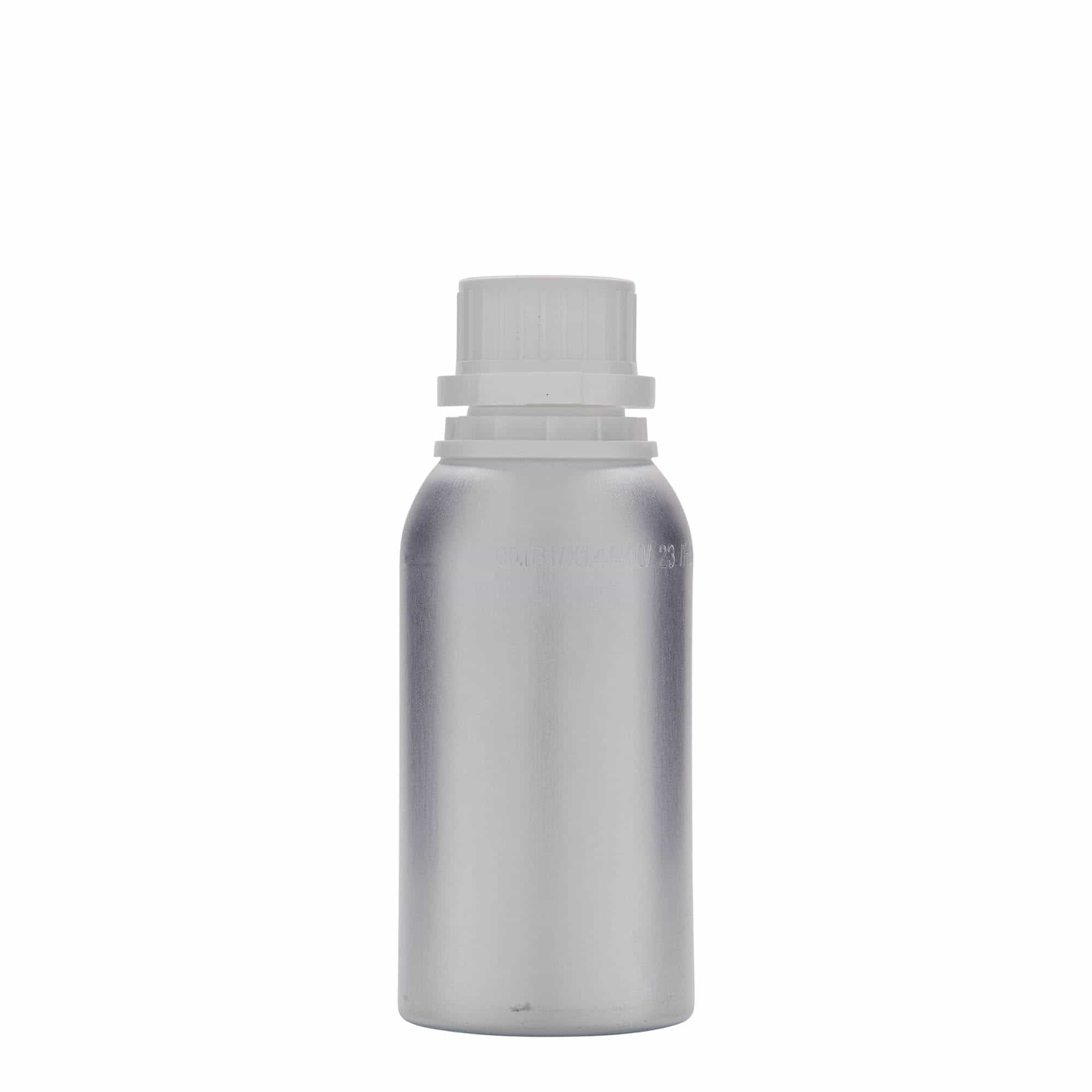 275 ml aluminiumsflaske, metall, sølv, åpning: DIN 32