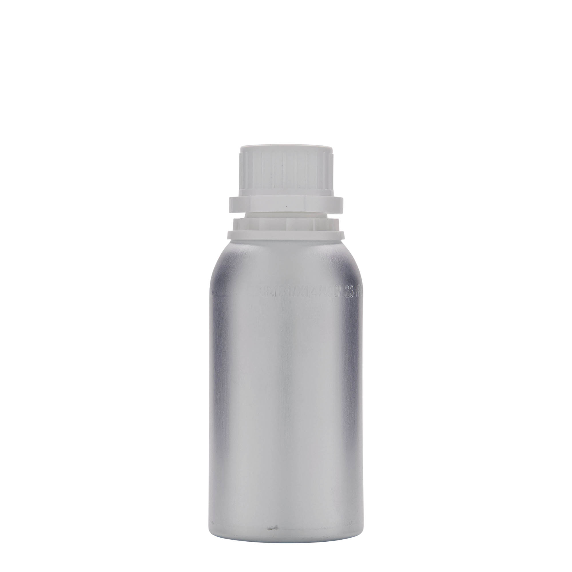 275 ml aluminiumsflaske, metall, sølv, åpning: DIN 32