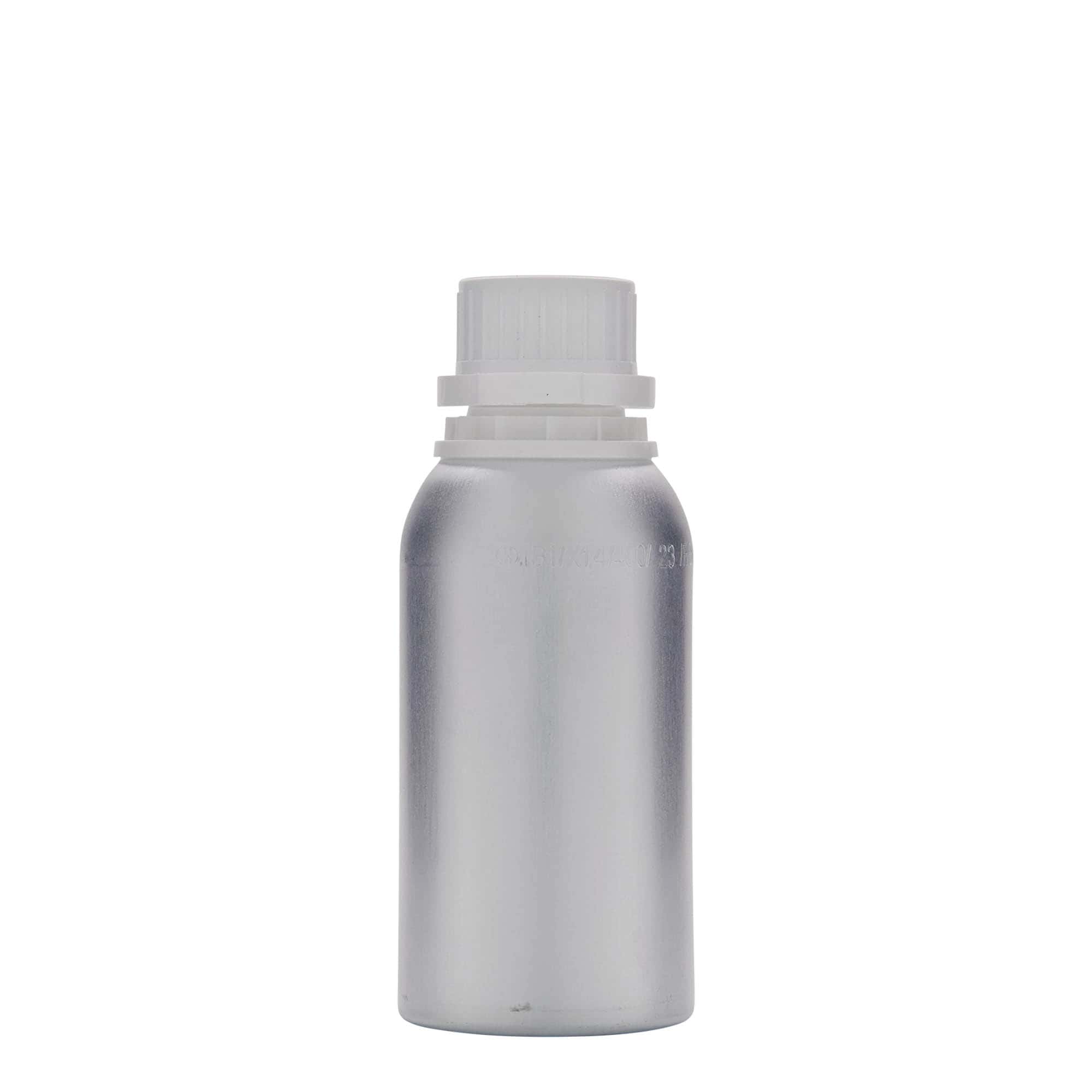 275 ml aluminiumsflaske, metall, sølv, åpning: DIN 32