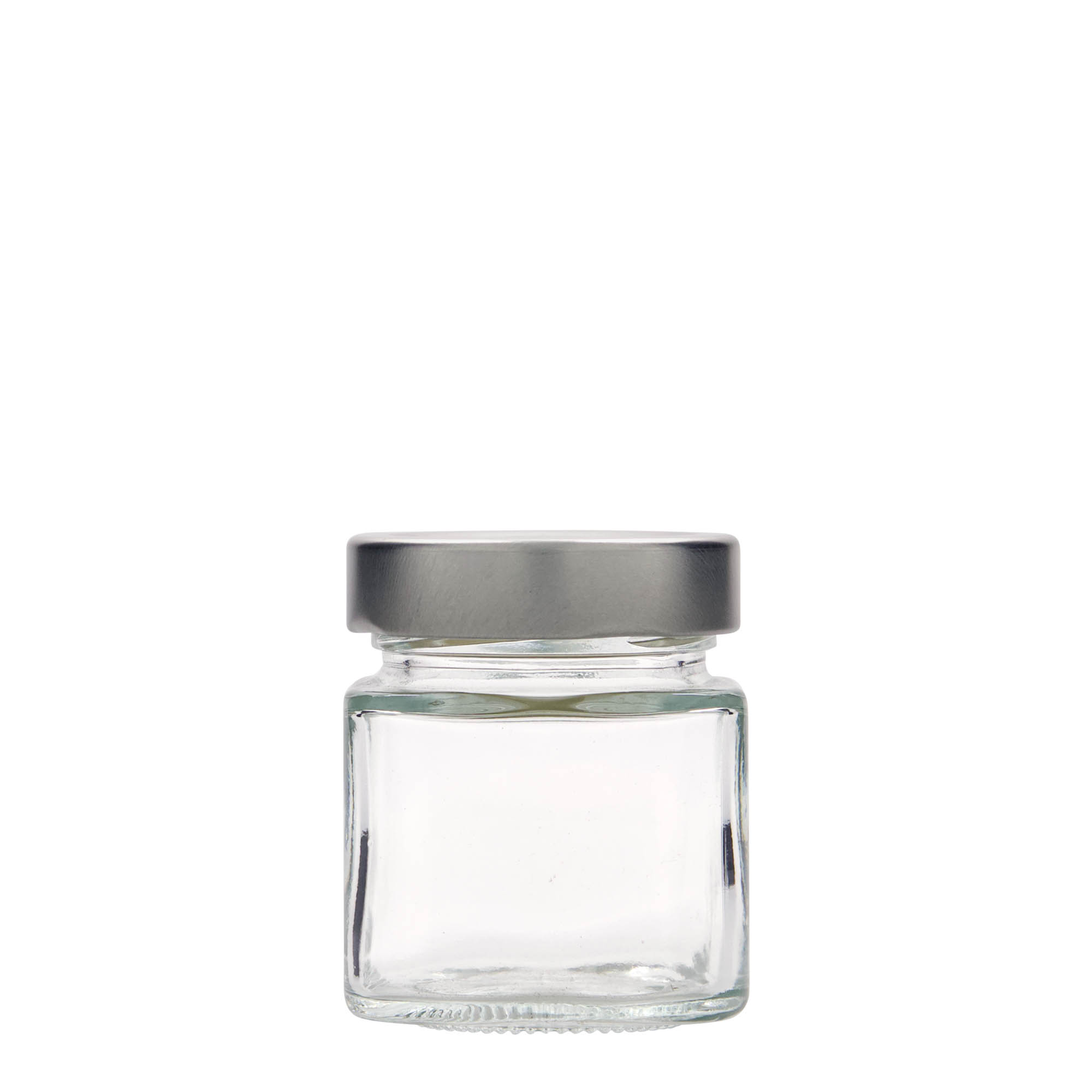 156 ml firkantet glass 'Funny', åpning: Deep-Twist-Off (DTO 58)