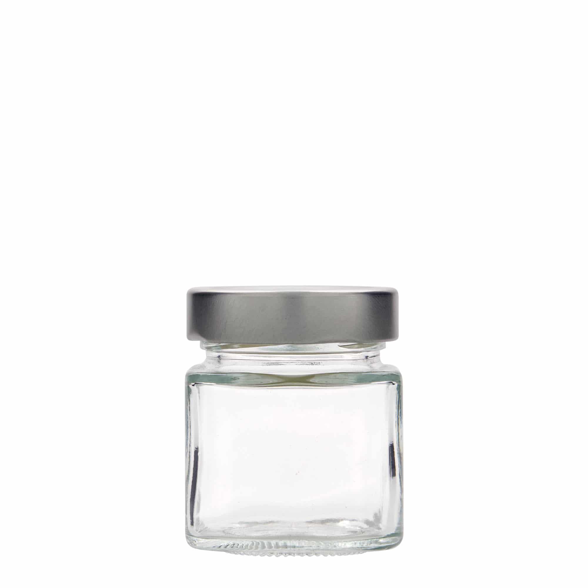 156 ml firkantet glass 'Funny', åpning: Deep-Twist-Off (DTO 58)