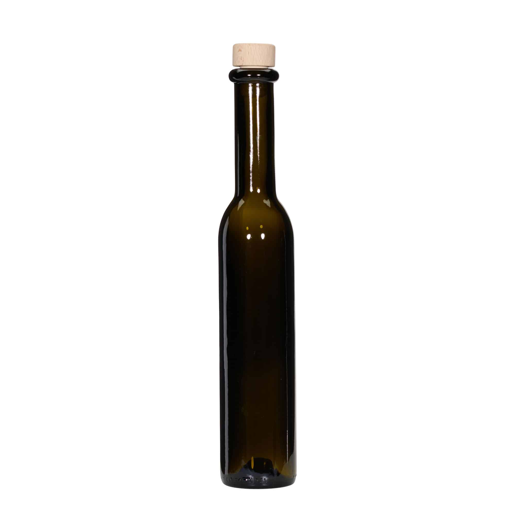 250 ml glassflaske "Rocky", antikkgrønn, åpning: Kork