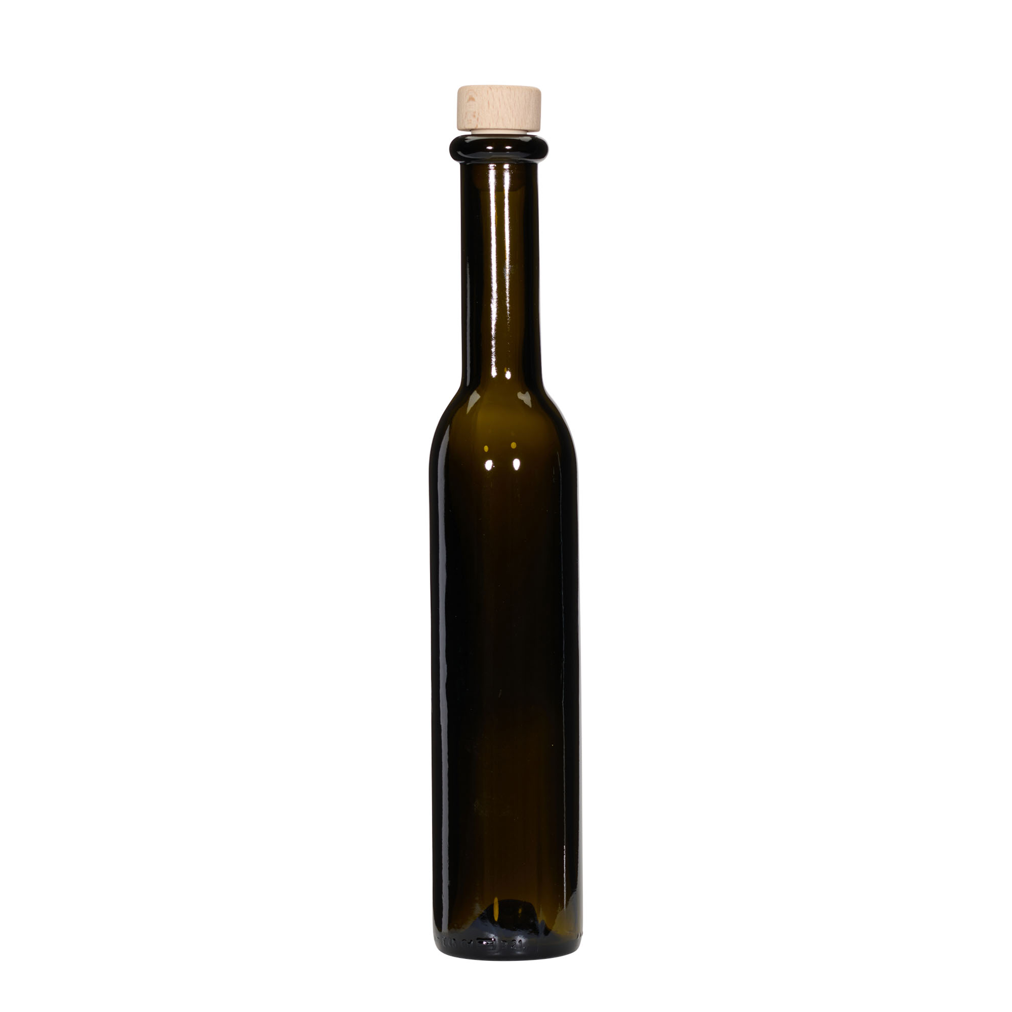 250 ml glassflaske 'Rocky', antikkgrønn, munningsåpning: kork
