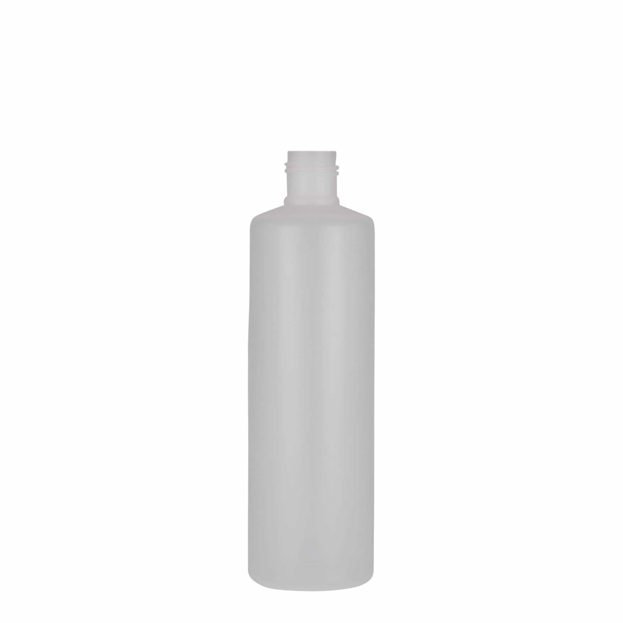 250 ml rund flaske, PE-plast, natur, åpning: skrukork 250 ml rund flaske, PE-plast, natur, åpning: skrukork
