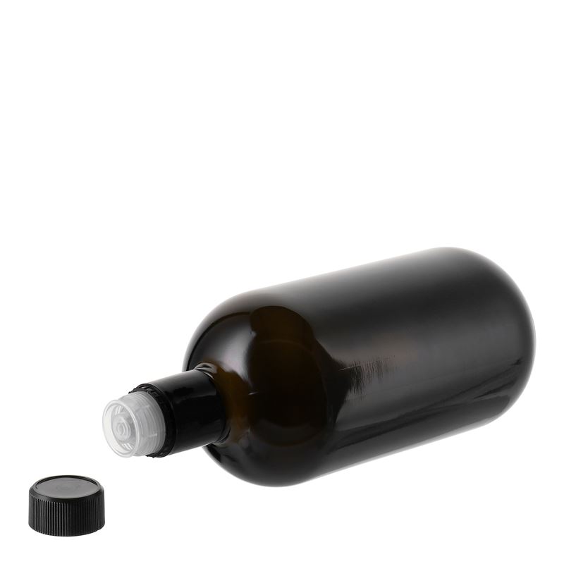 750 ml eddik-/oljeflaske 'Biolio', glass, antikkgrønn, åpning: DOP