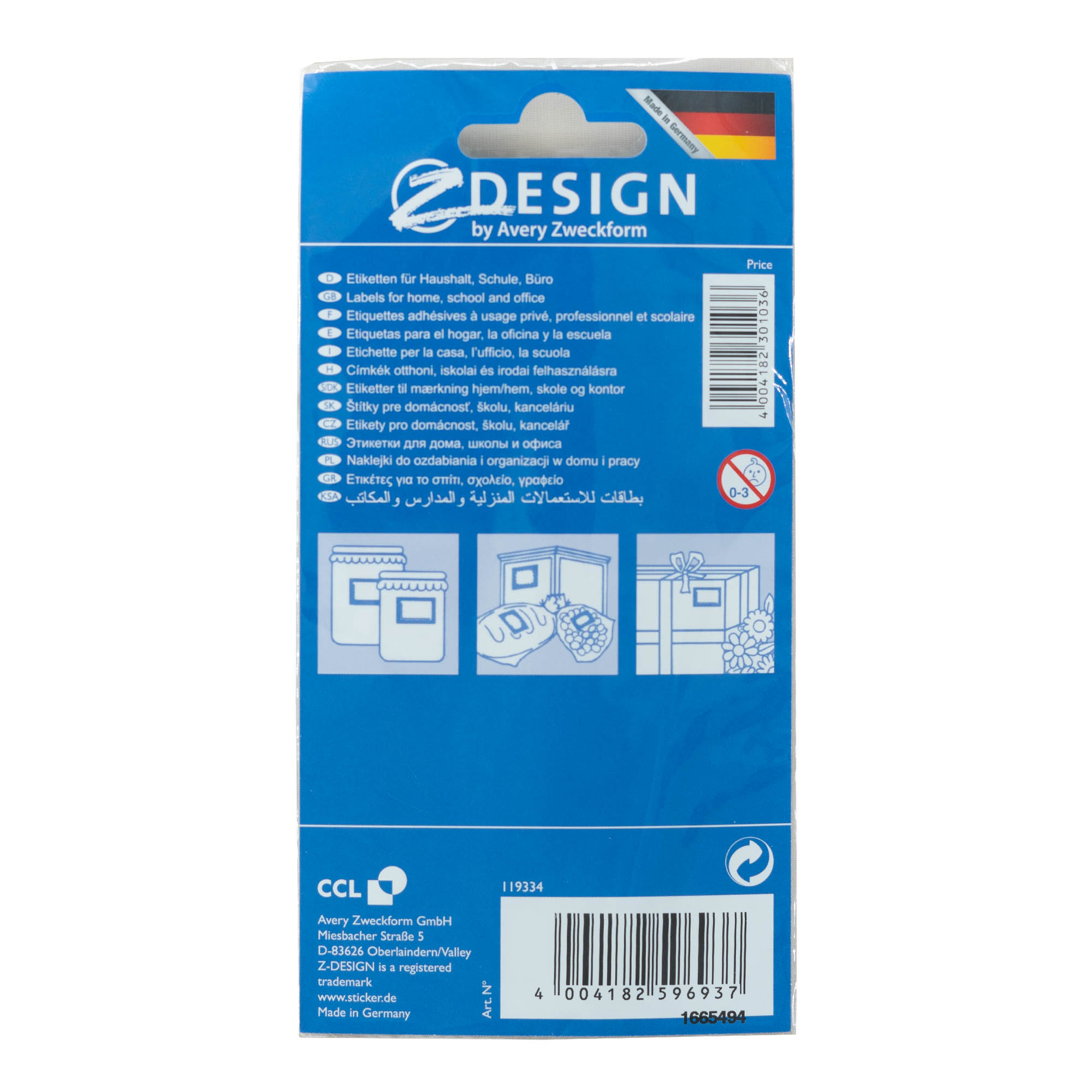 Zweckform etiketter 'Frukt-ramme', rektangulær, papir, flerfarget Zweckform etiketter 'Frukt-ramme', rektangulær, papir, flerfarget