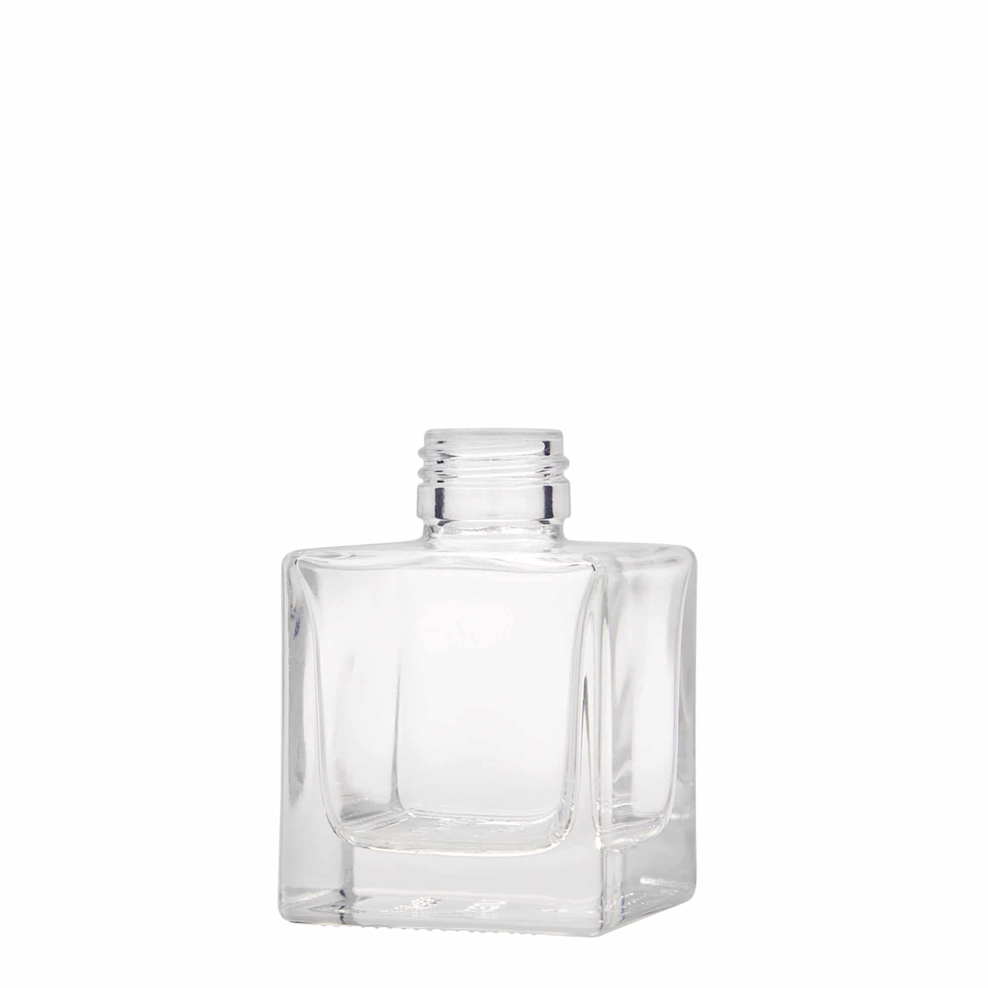 100 ml glassflaske "Cube", kvadratisk, åpning: PP 28