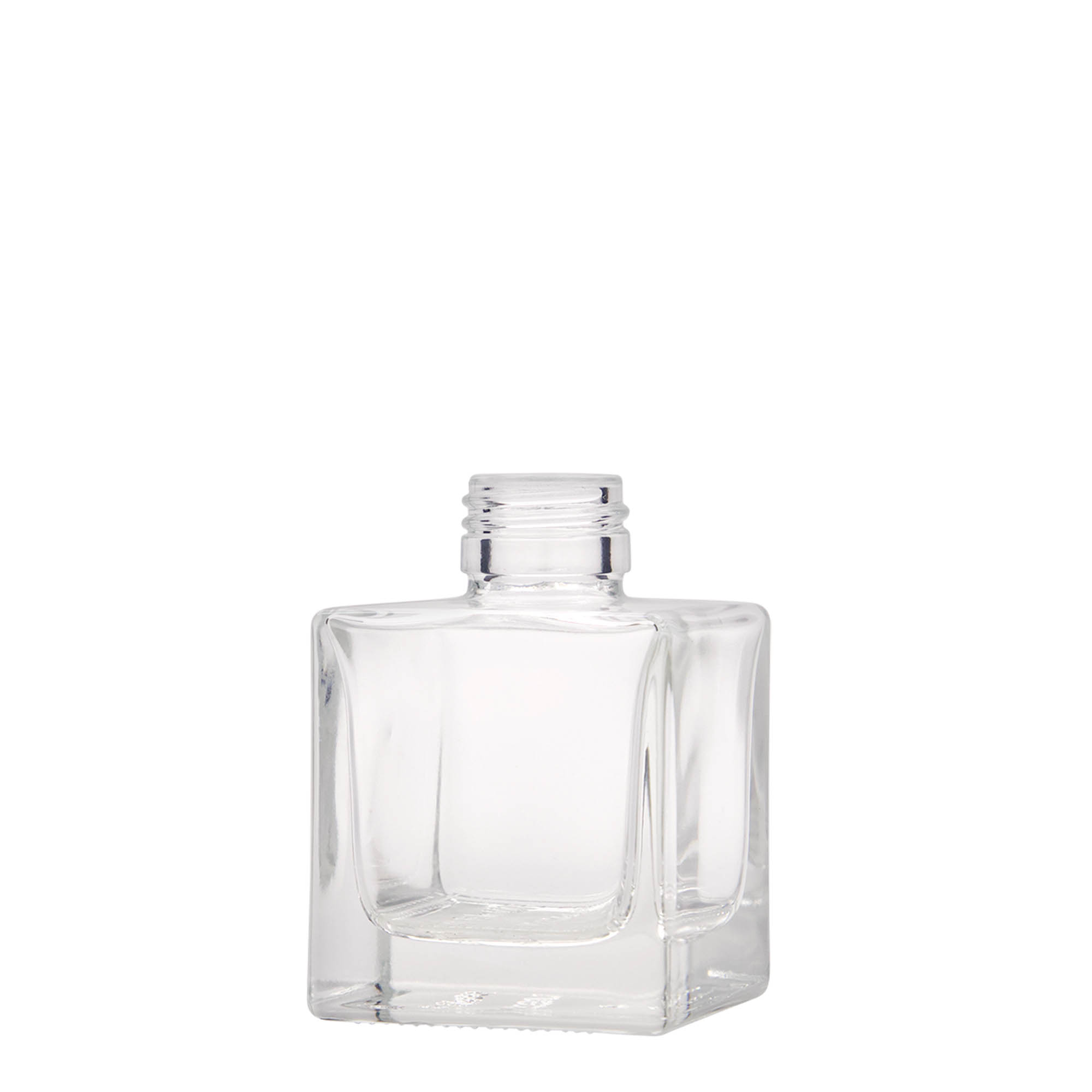 100 ml glassflaske 'Cube', firkantet, åpning: PP 28