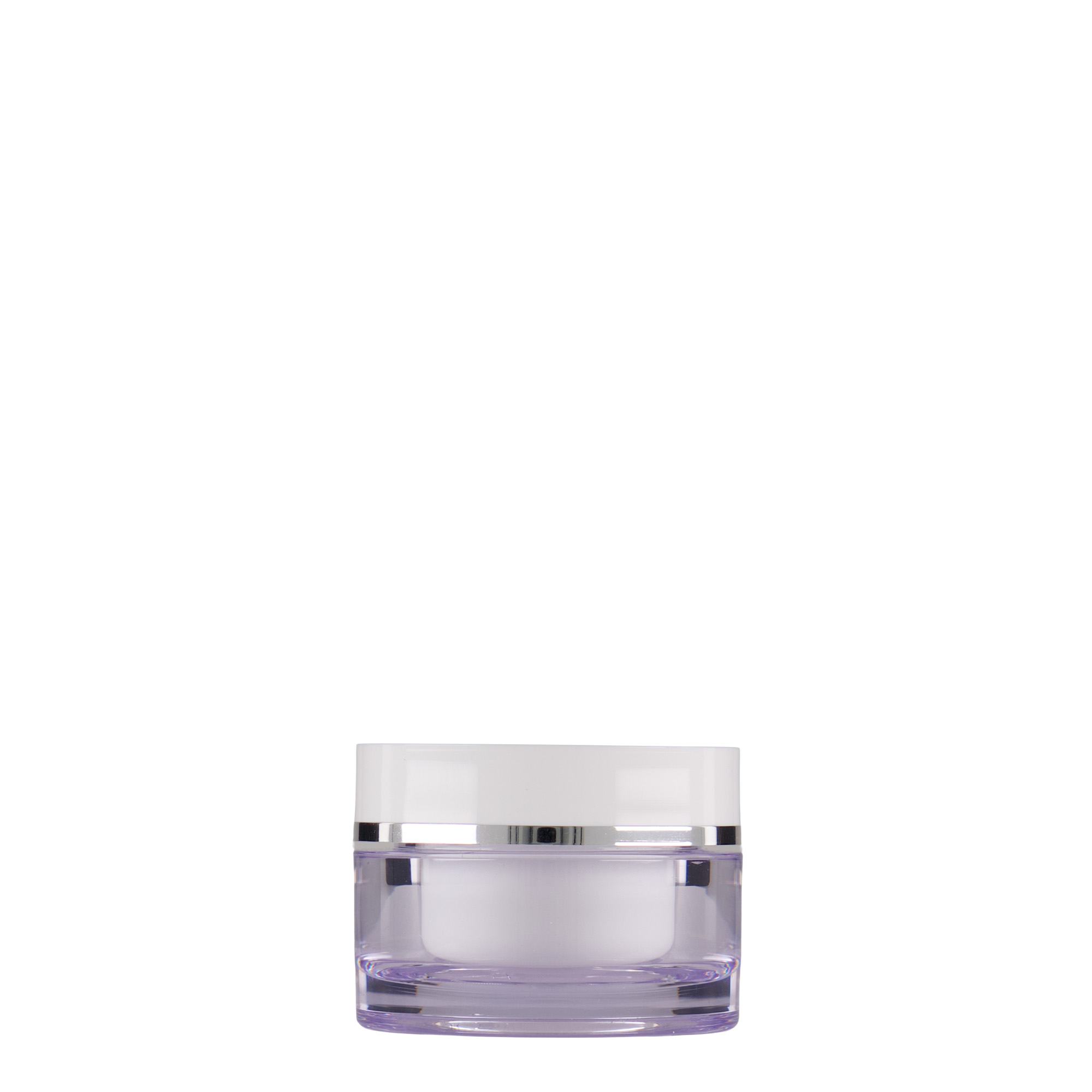 10 ml krukke, SAN-plast, hvit, åpning: skrukork 10 ml krukke, SAN-plast, hvit, åpning: skrukork