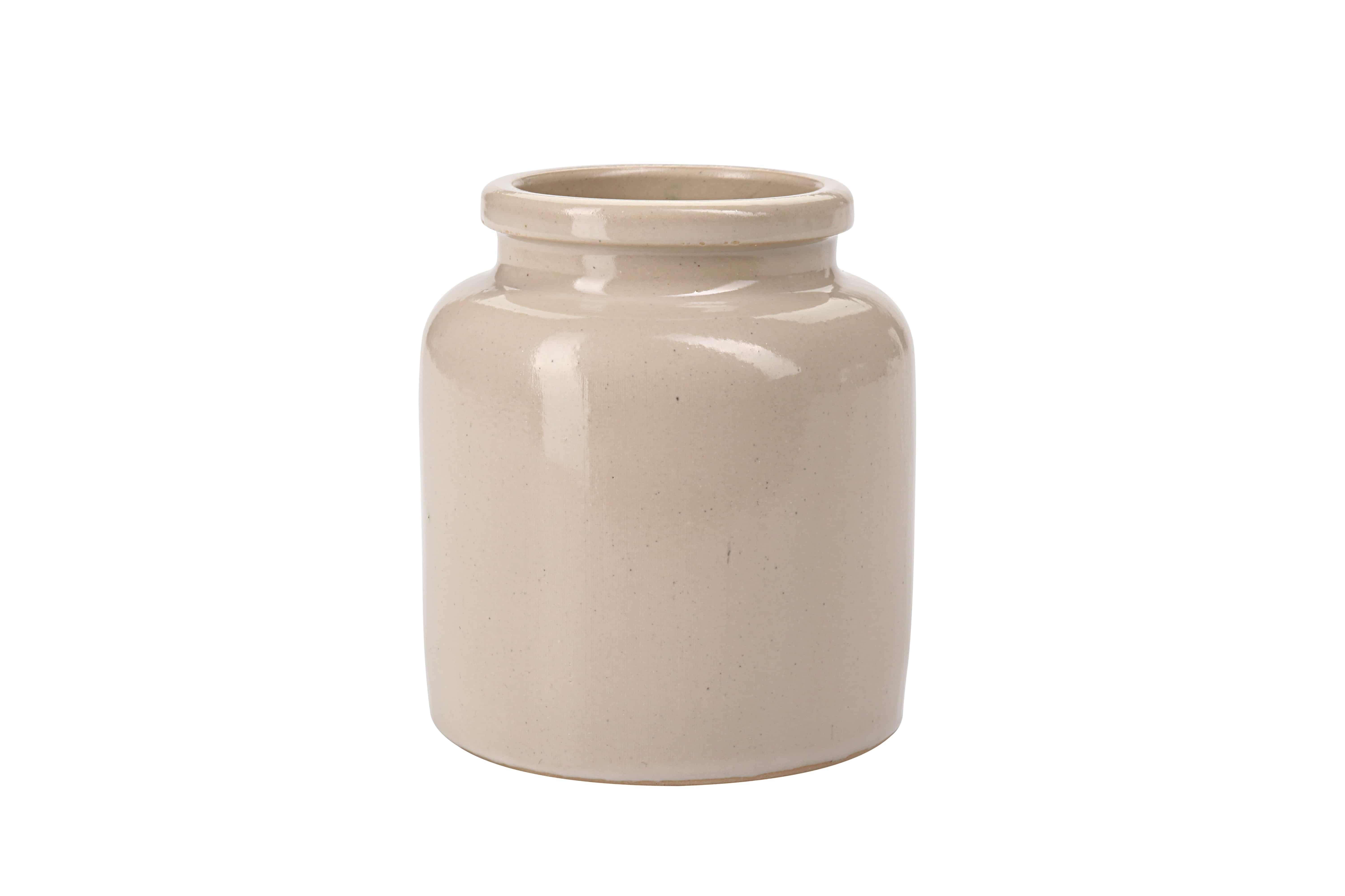 270 ml steingodsgryte, keramikk, beige, åpning: påleggsdeksel