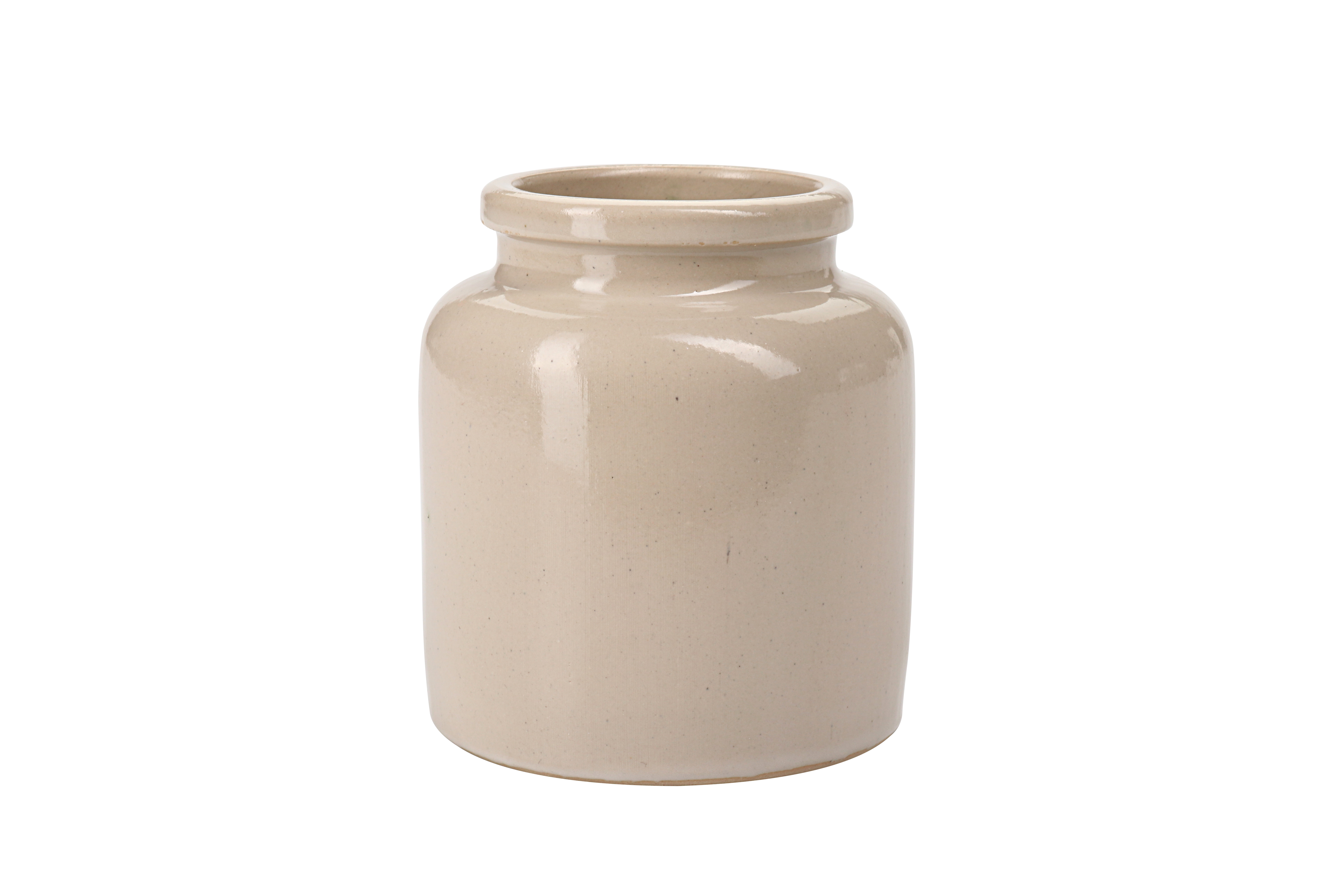 270 ml steingodsgryte, keramikk, beige, åpning: påleggsdeksel