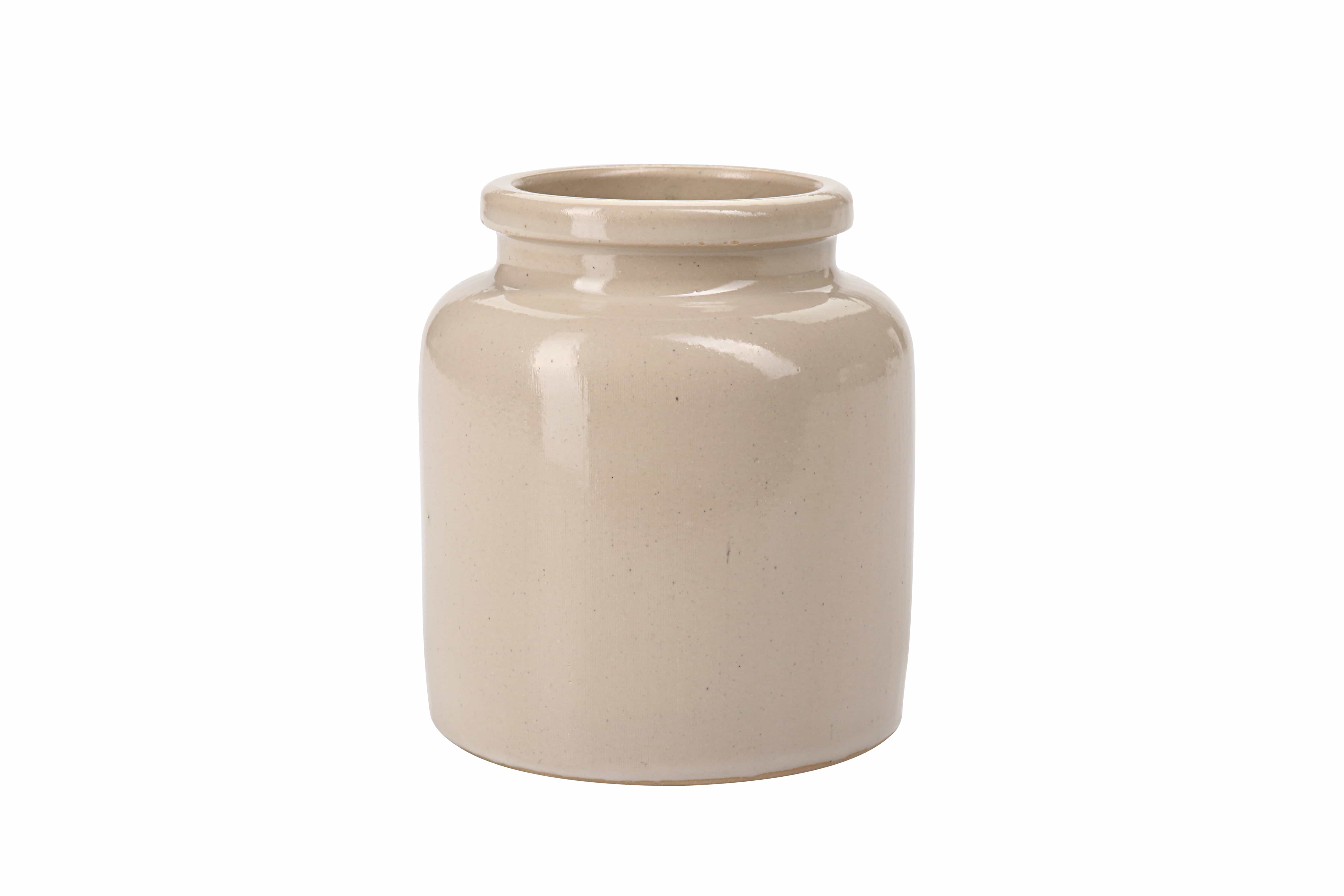 270 ml steingodsgryte, keramikk, beige, åpning: påleggsdeksel