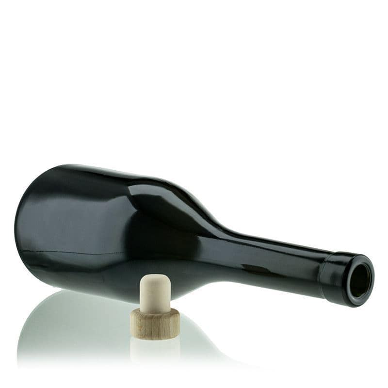 750 ml glassflaske "Rustica", antikkgrønn, åpning: Kork