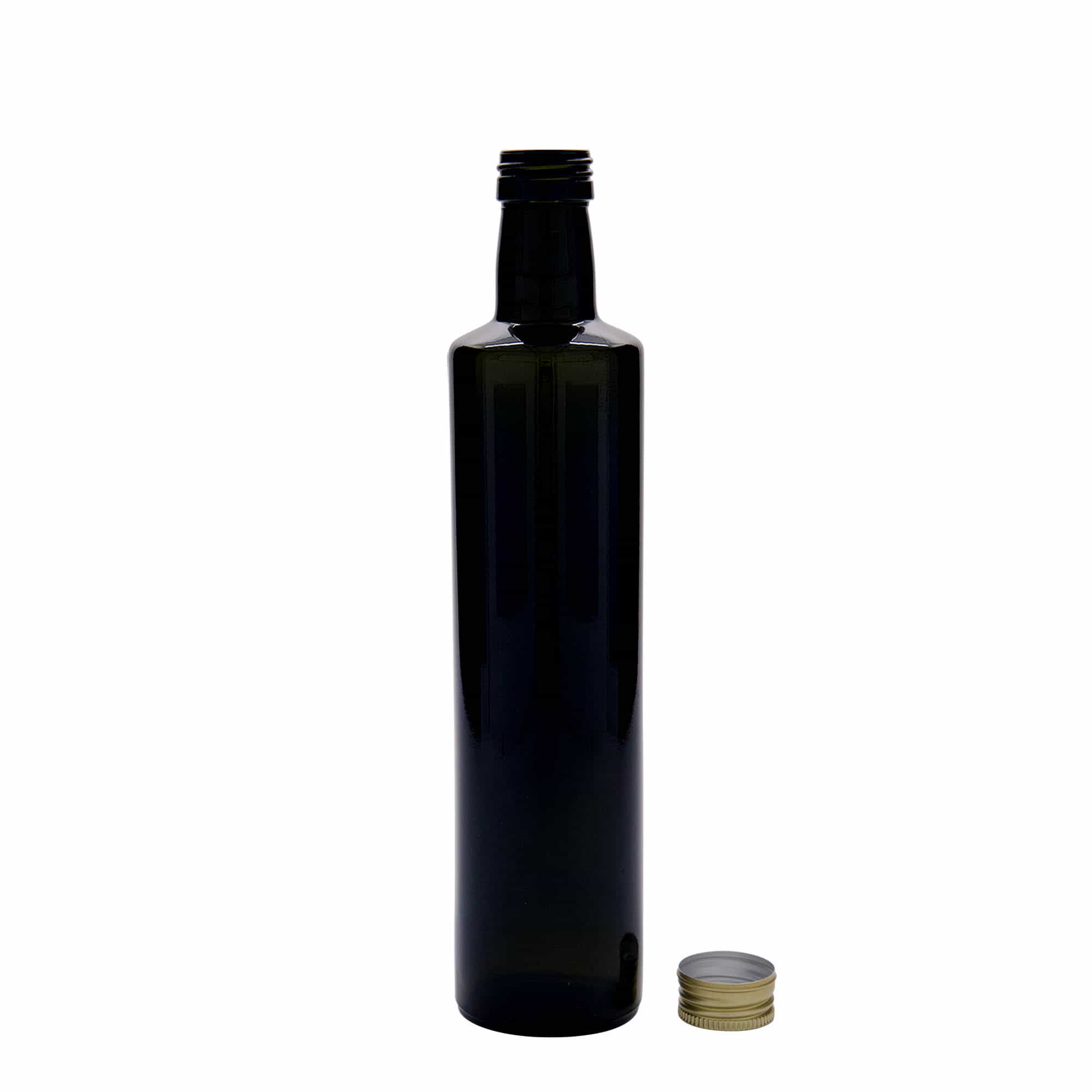 500 ml glassflaske "Dorica", antikkgrønn, åpning: PP 31,5