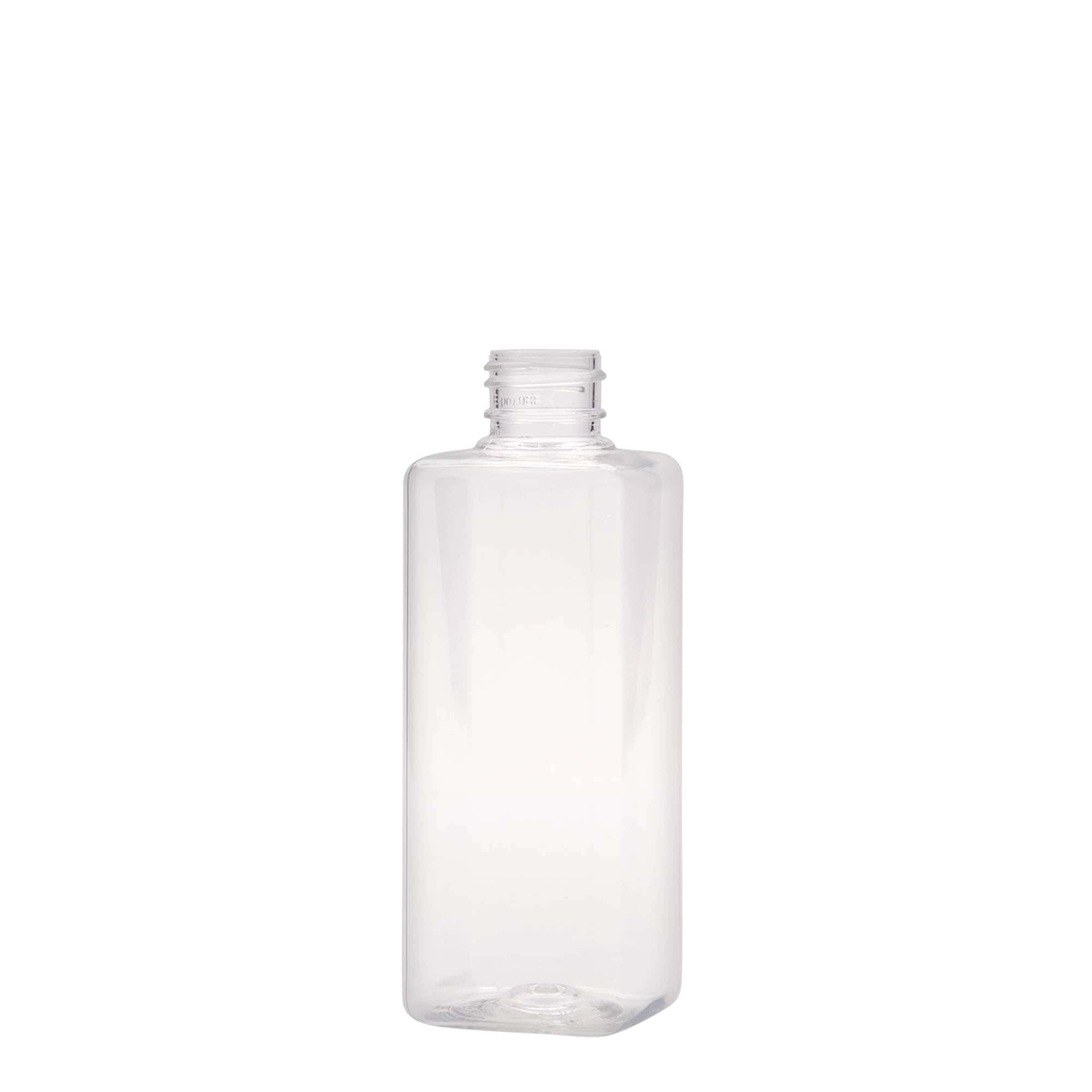 200 ml PET-flaske 'Karl', firkantet, plast, munnstykke: 24/410