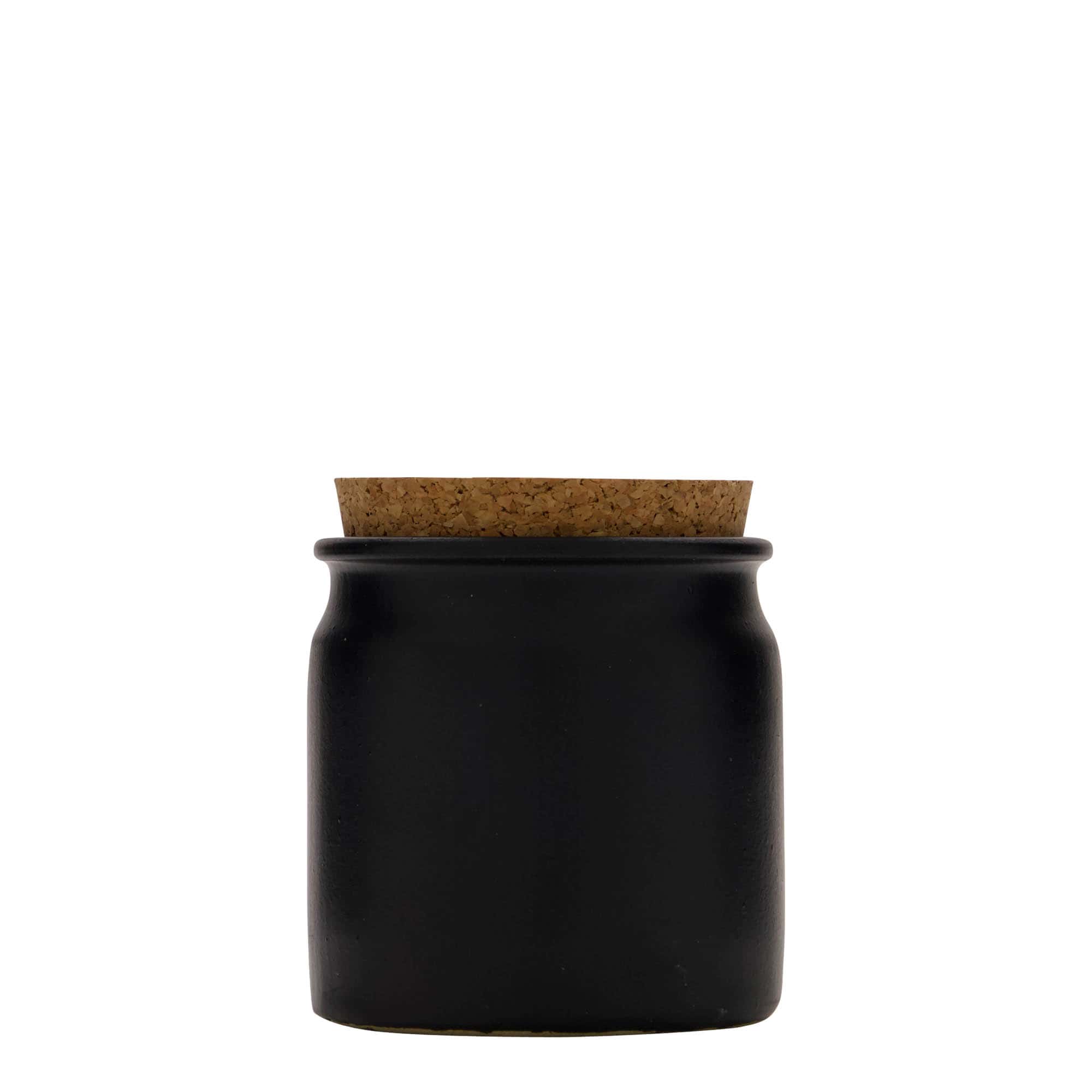 160 ml steingodsurne, keramikk, svart, åpning: kork