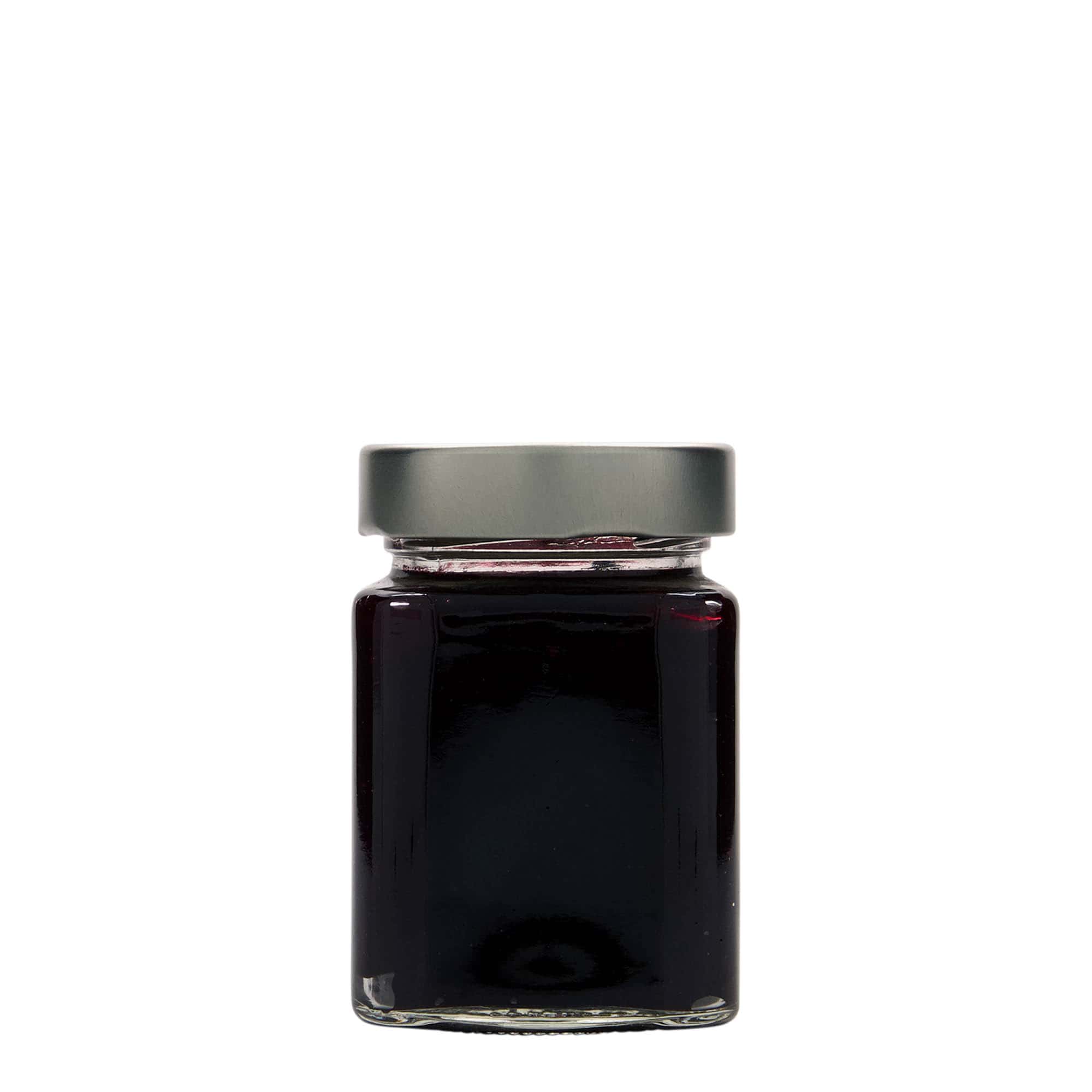 212 ml firkantet glass 'Funny', åpning: Deep-Twist-Off (DTO 58)