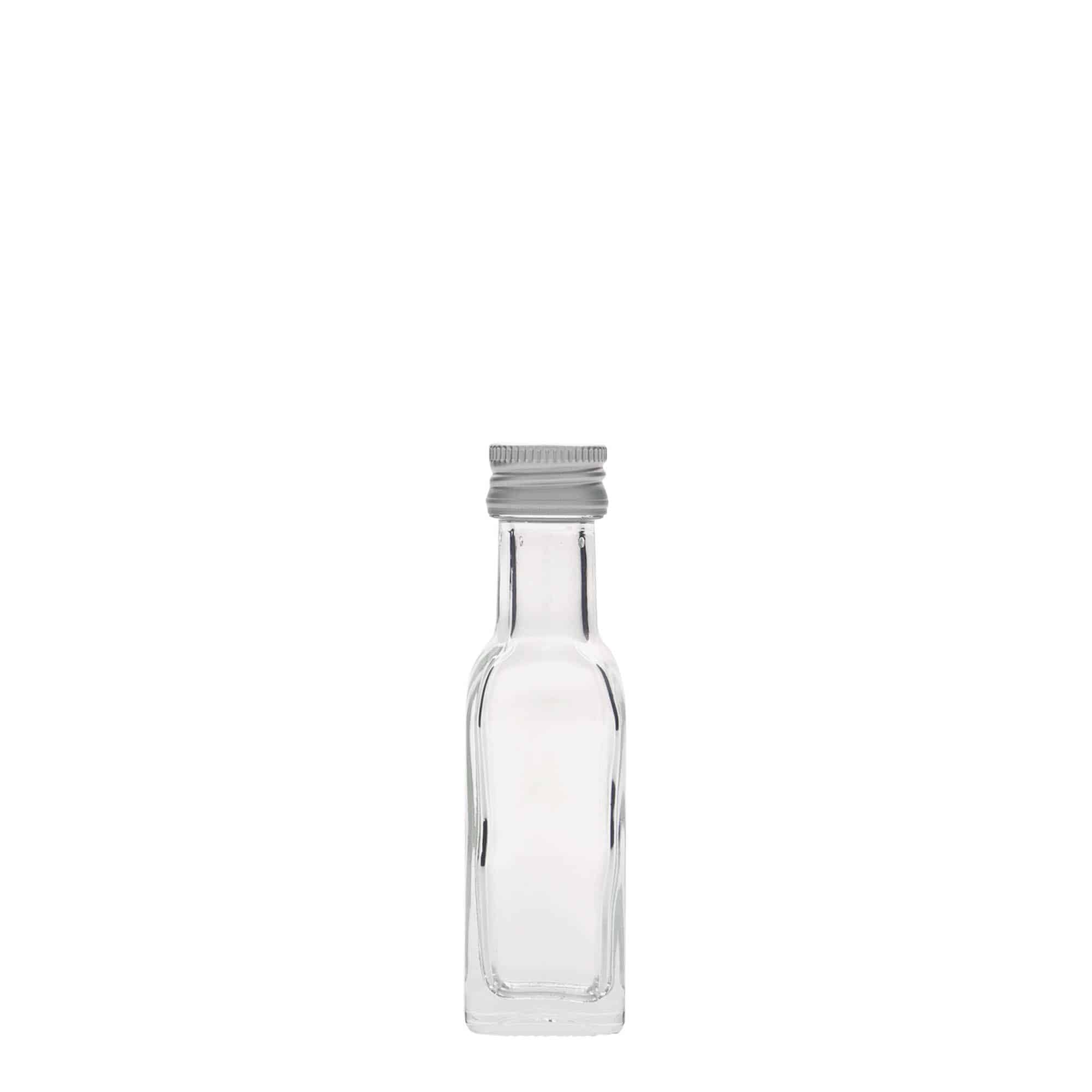 20 ml glassflaske "Marasca", kvadratisk, åpning: PP 18