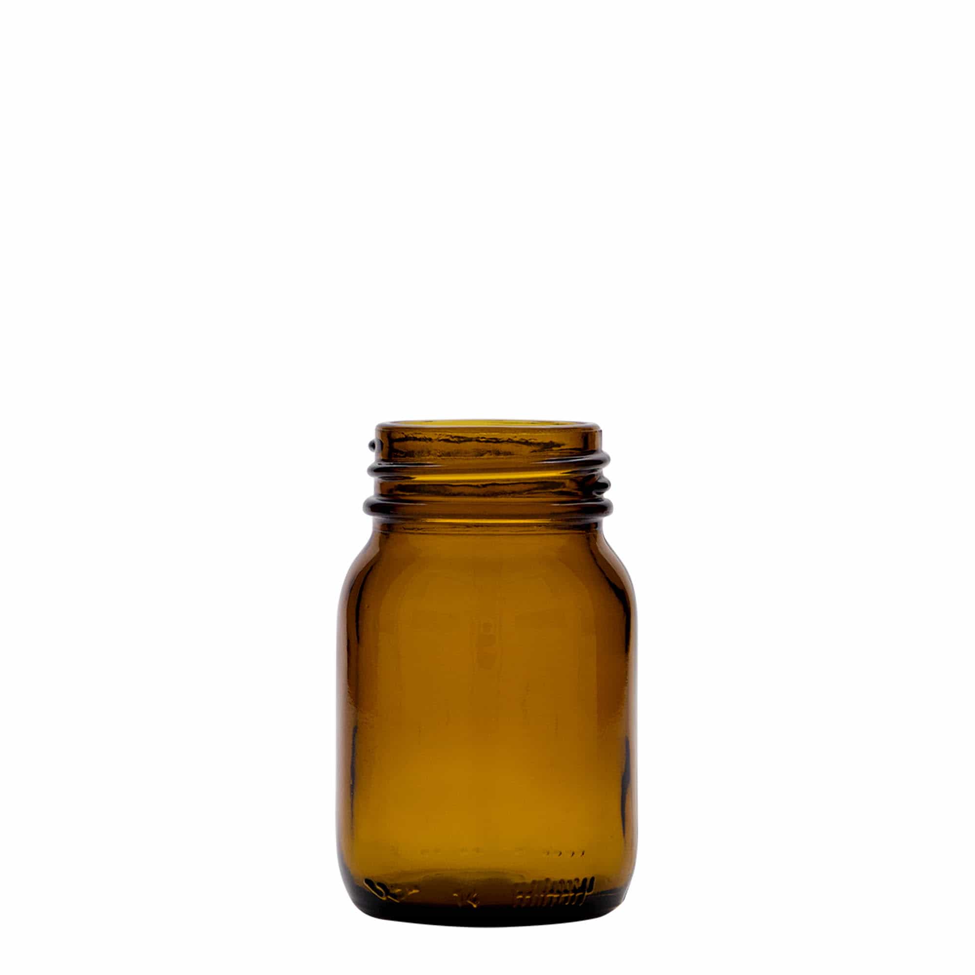 75 ml bredhalsglass, brunt, åpning: DIN 40