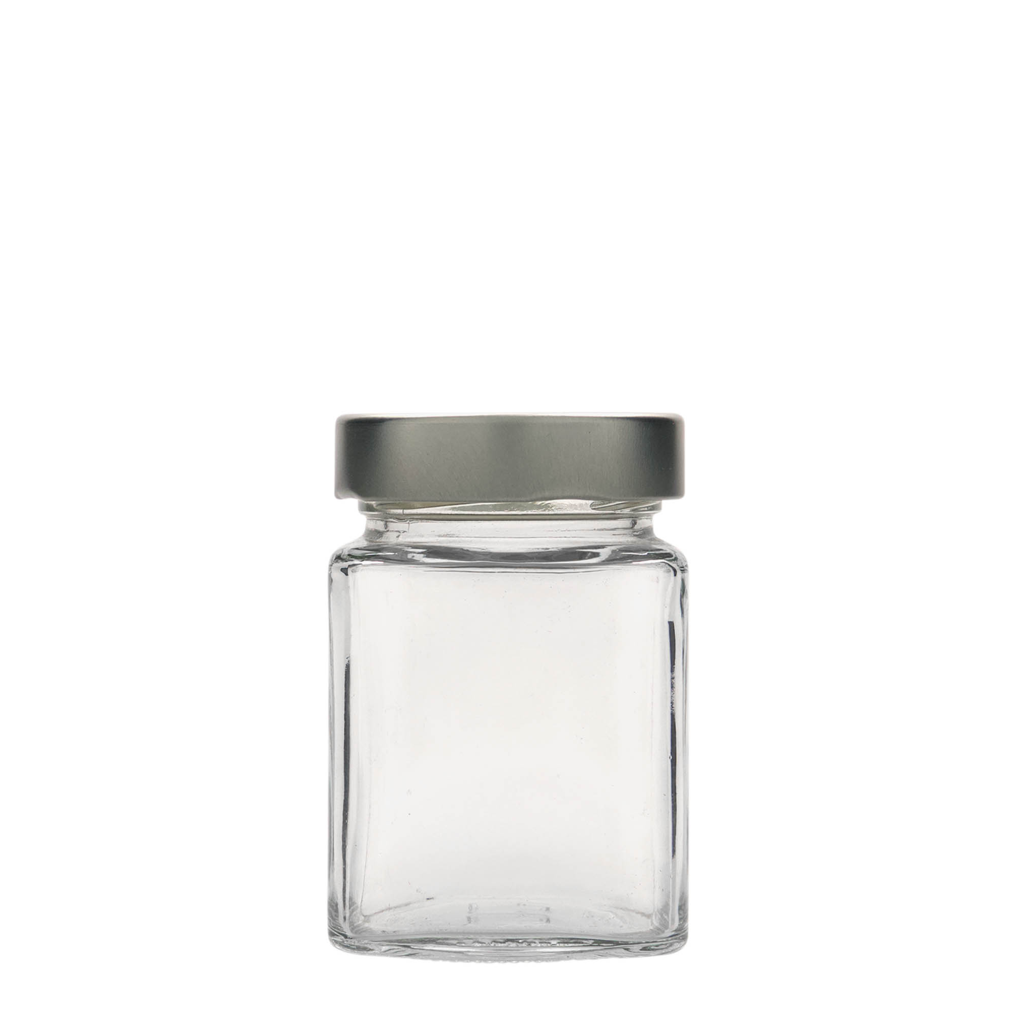 212 ml firkantet glass 'Funny', åpning: Deep-Twist-Off (DTO 58)