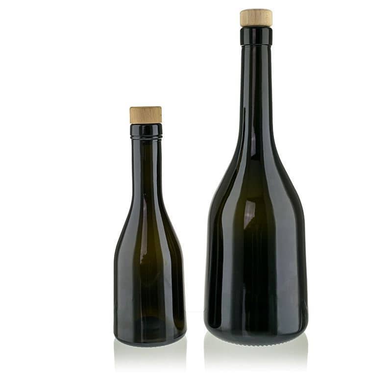 750 ml glassflaske "Rustica", antikkgrønn, åpning: Kork
