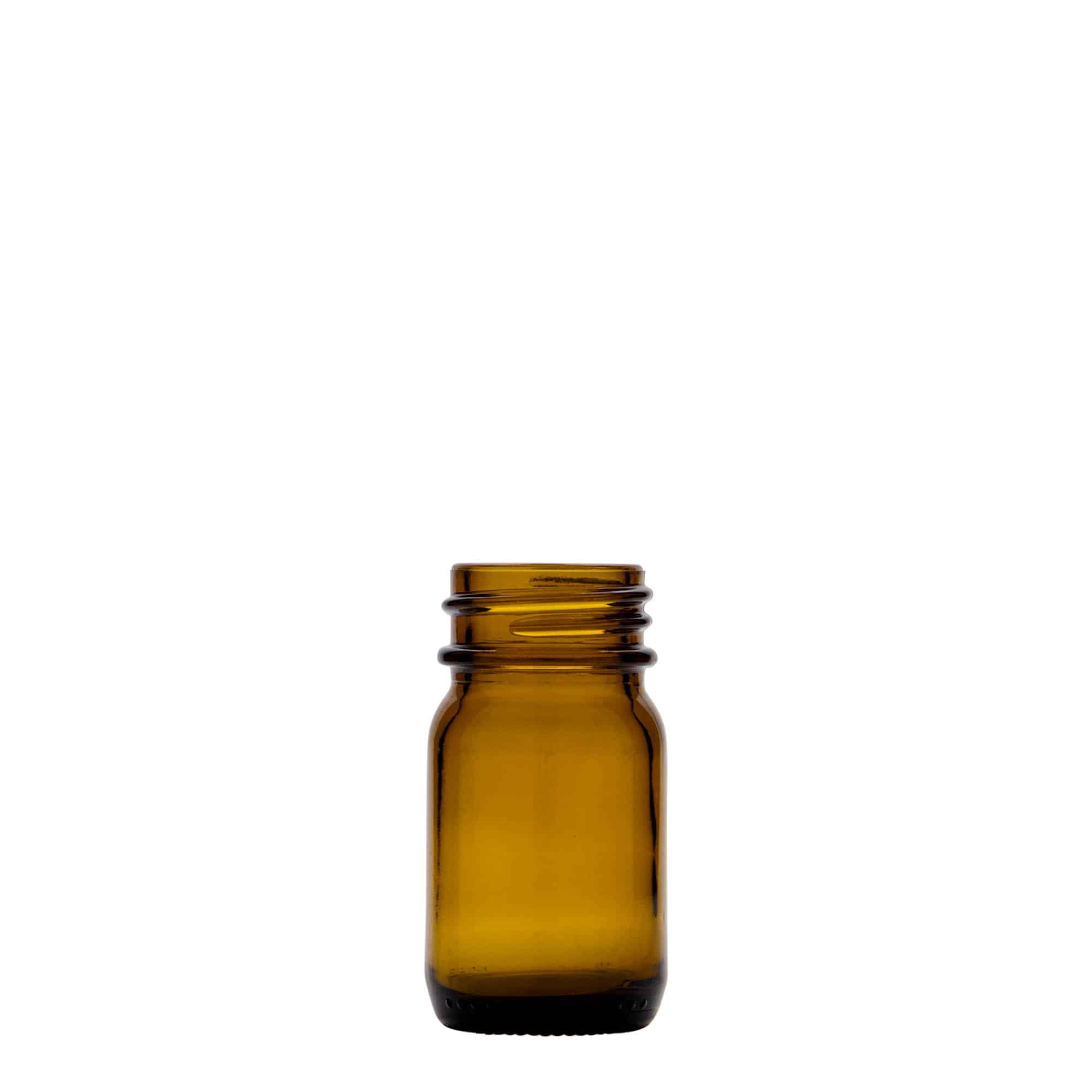 30 ml vidhalset glass, brun, åpning: DIN 32