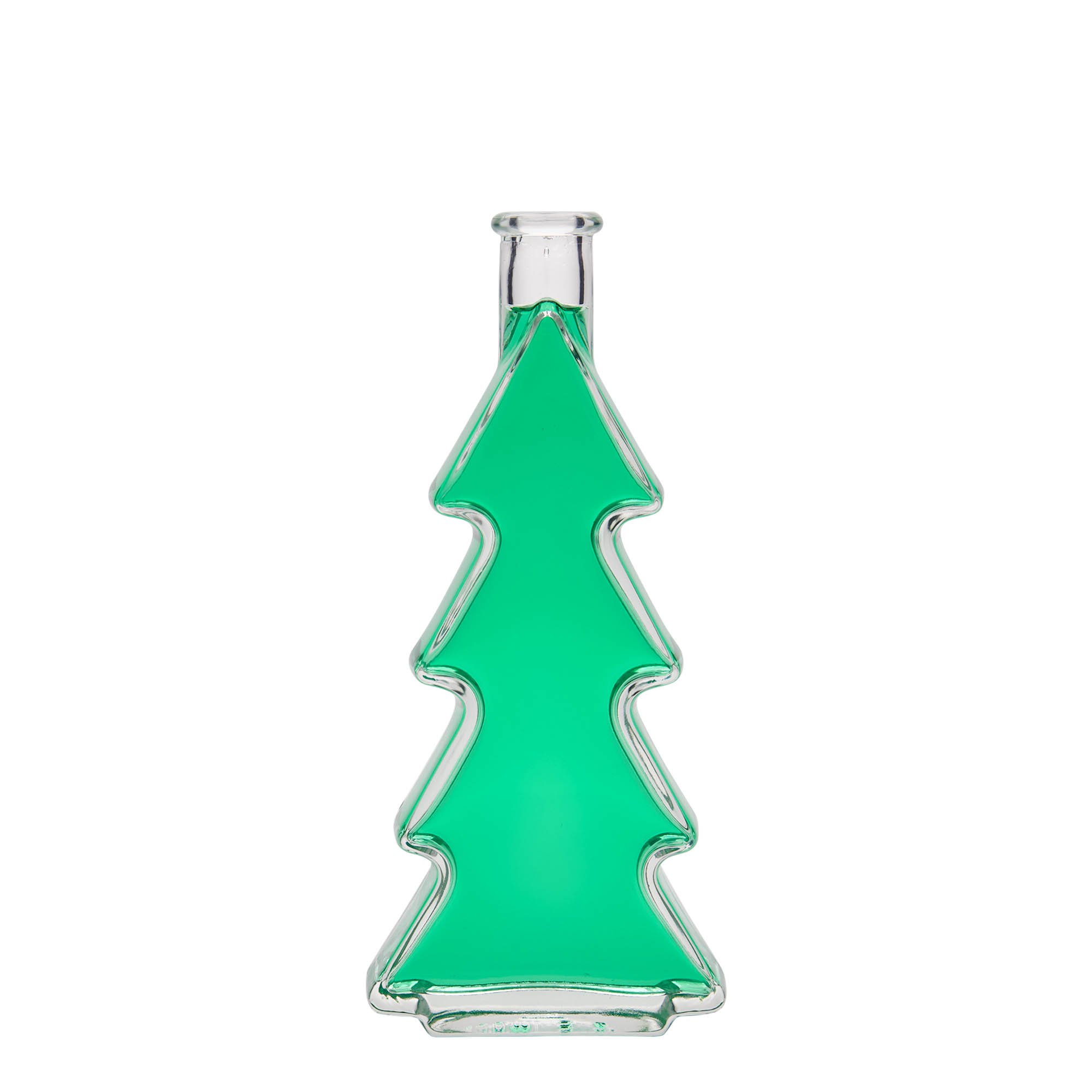 200 ml glassflaske 'Juletre', åpning: kork