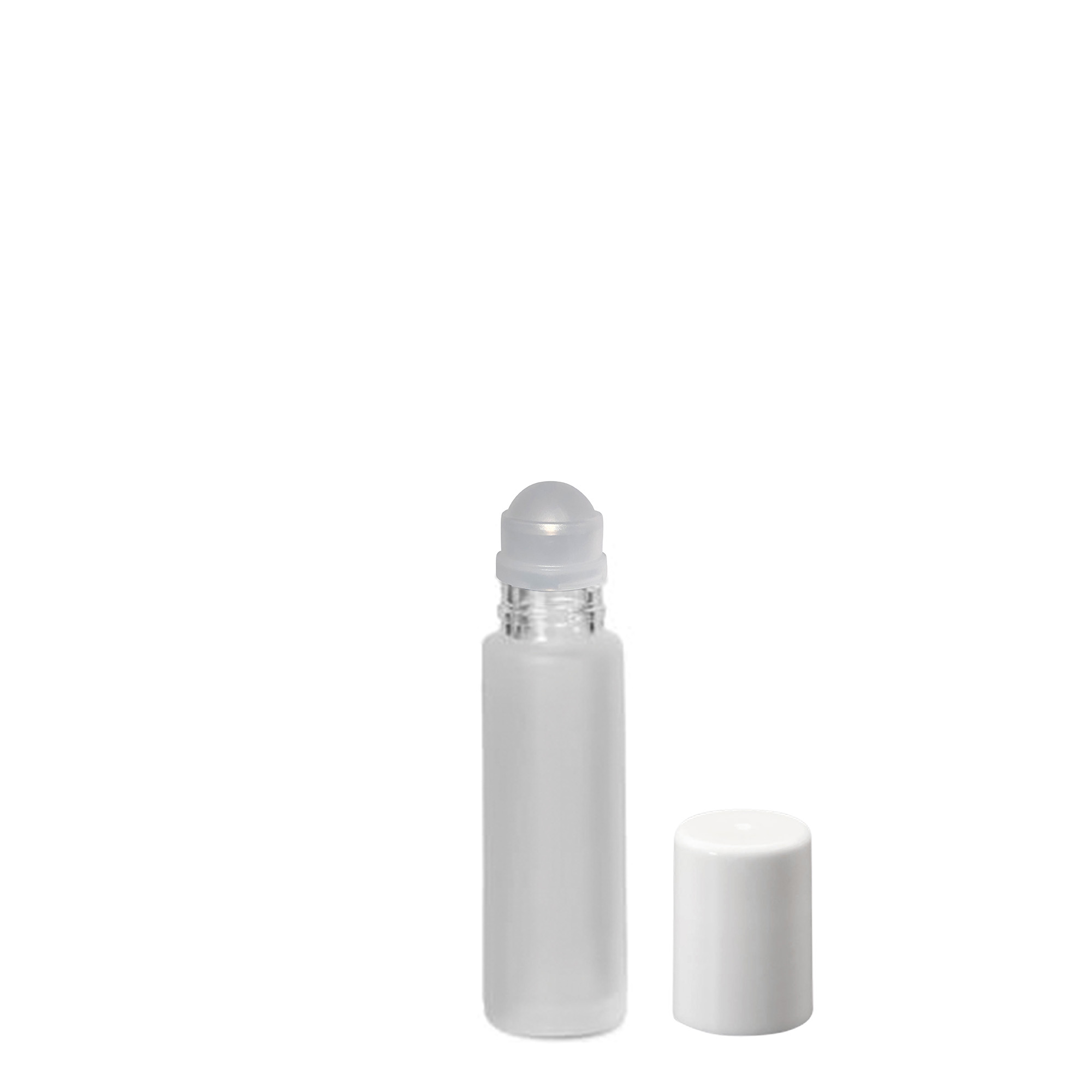 10 ml roll-on-flaske, glass, frostet, åpning: skrukork