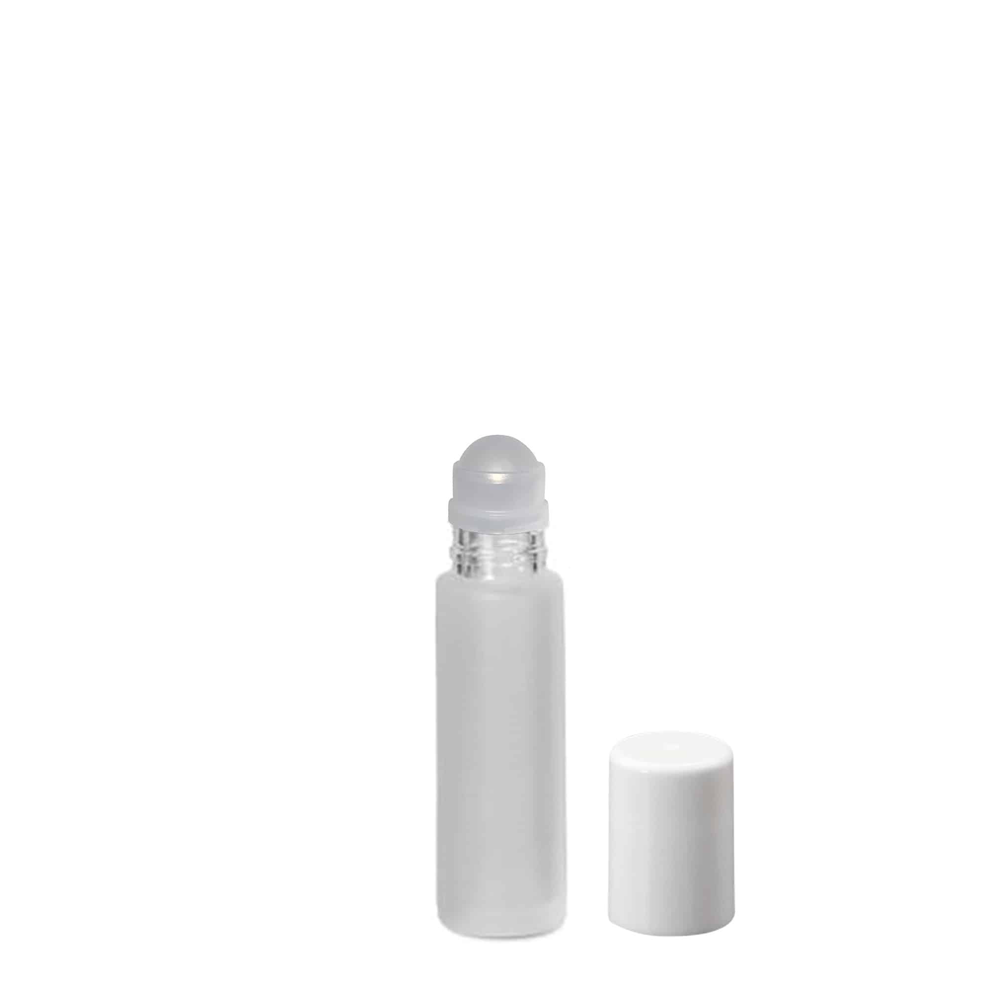 10 ml roll-on-flaske, glass, frostet, åpning: skrukork