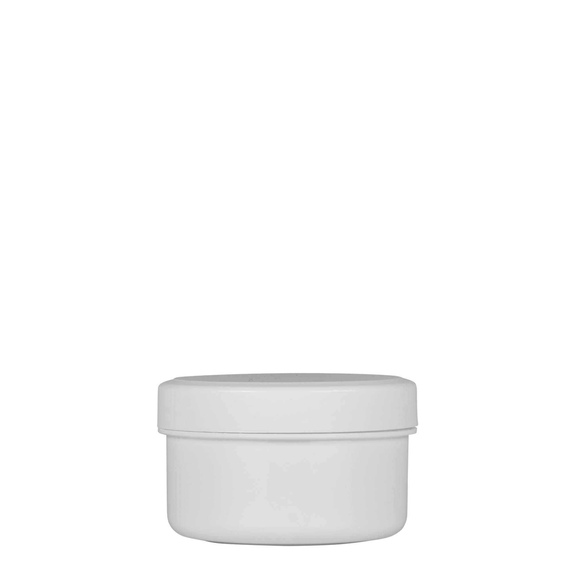 60 ml plastboks 'White Line', PP, hvit, åpning: skrukork