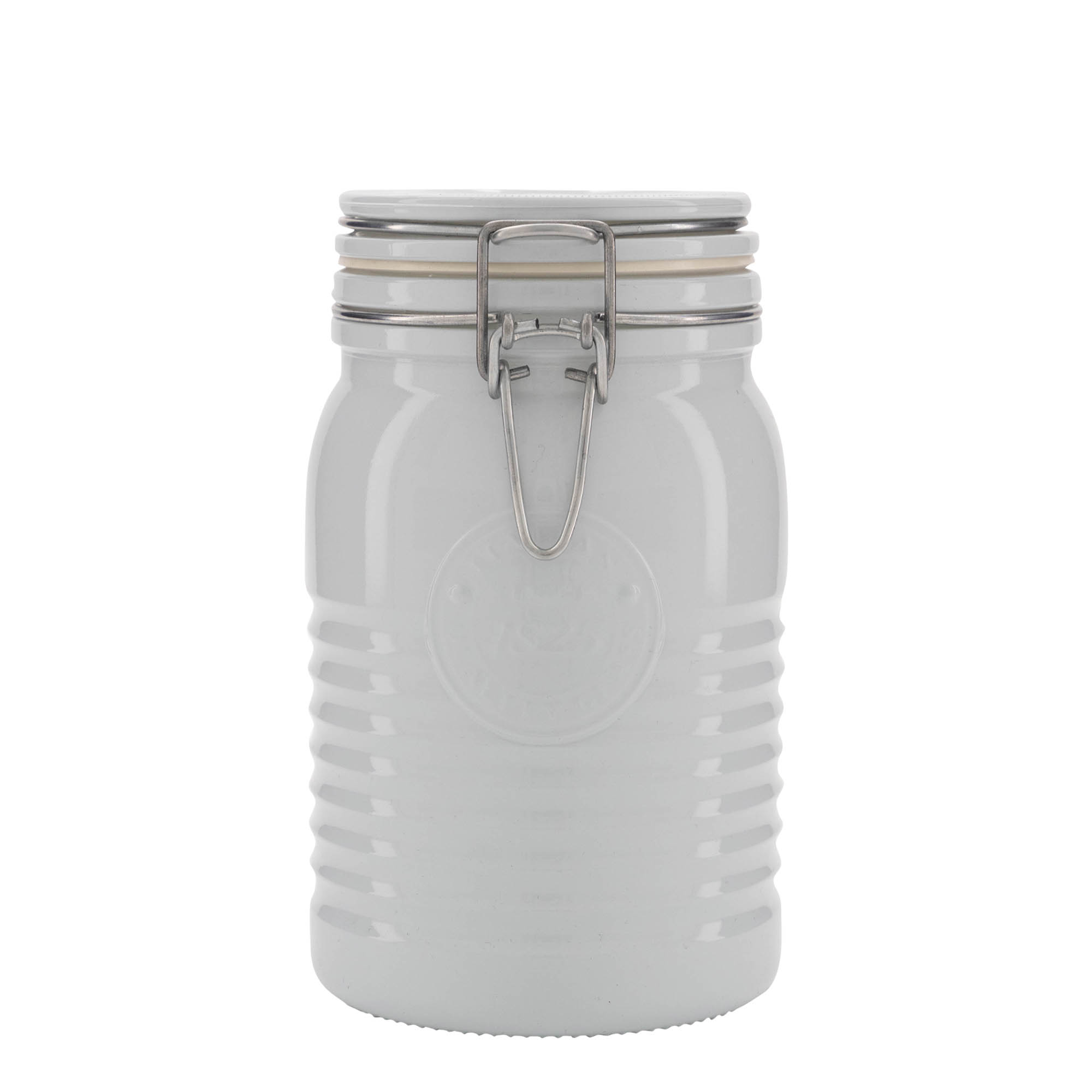 1.000 ml trådspenneglass 'Officina 1825', hvit, åpning: trådspenne-lukking