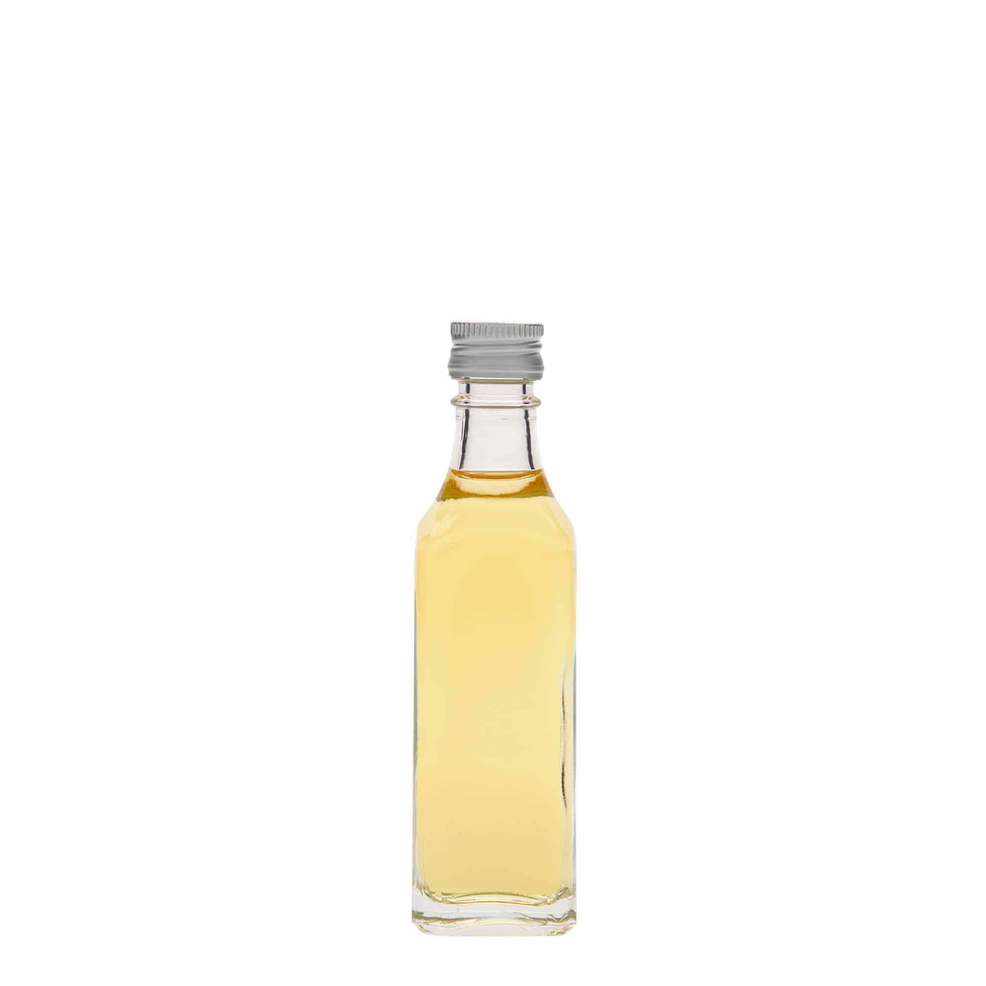 50 ml glassflaske "Siena", kvadratisk, åpning: PP 18