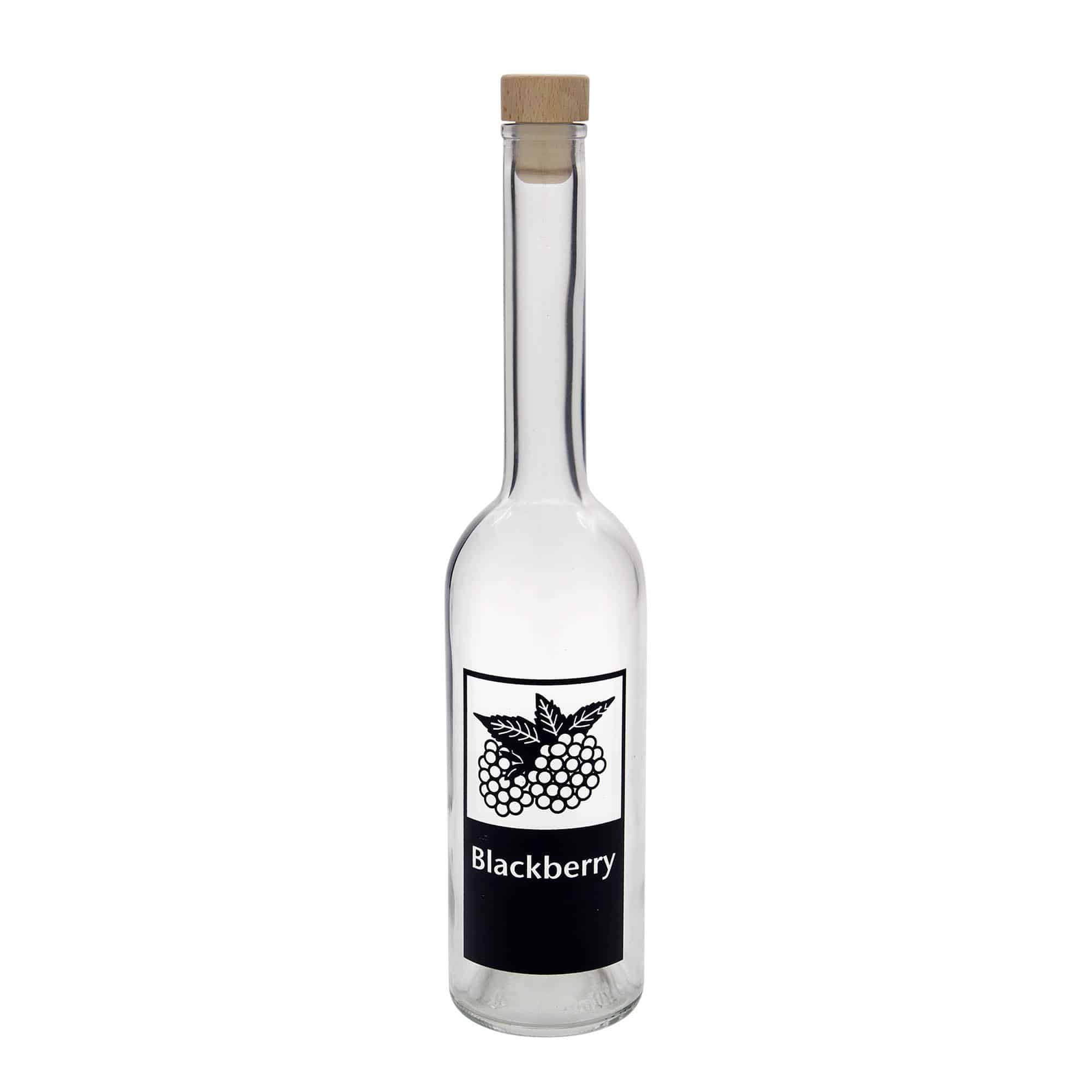 500 ml glassflaske "Opera", motiv: Blackberry, åpning: Kork