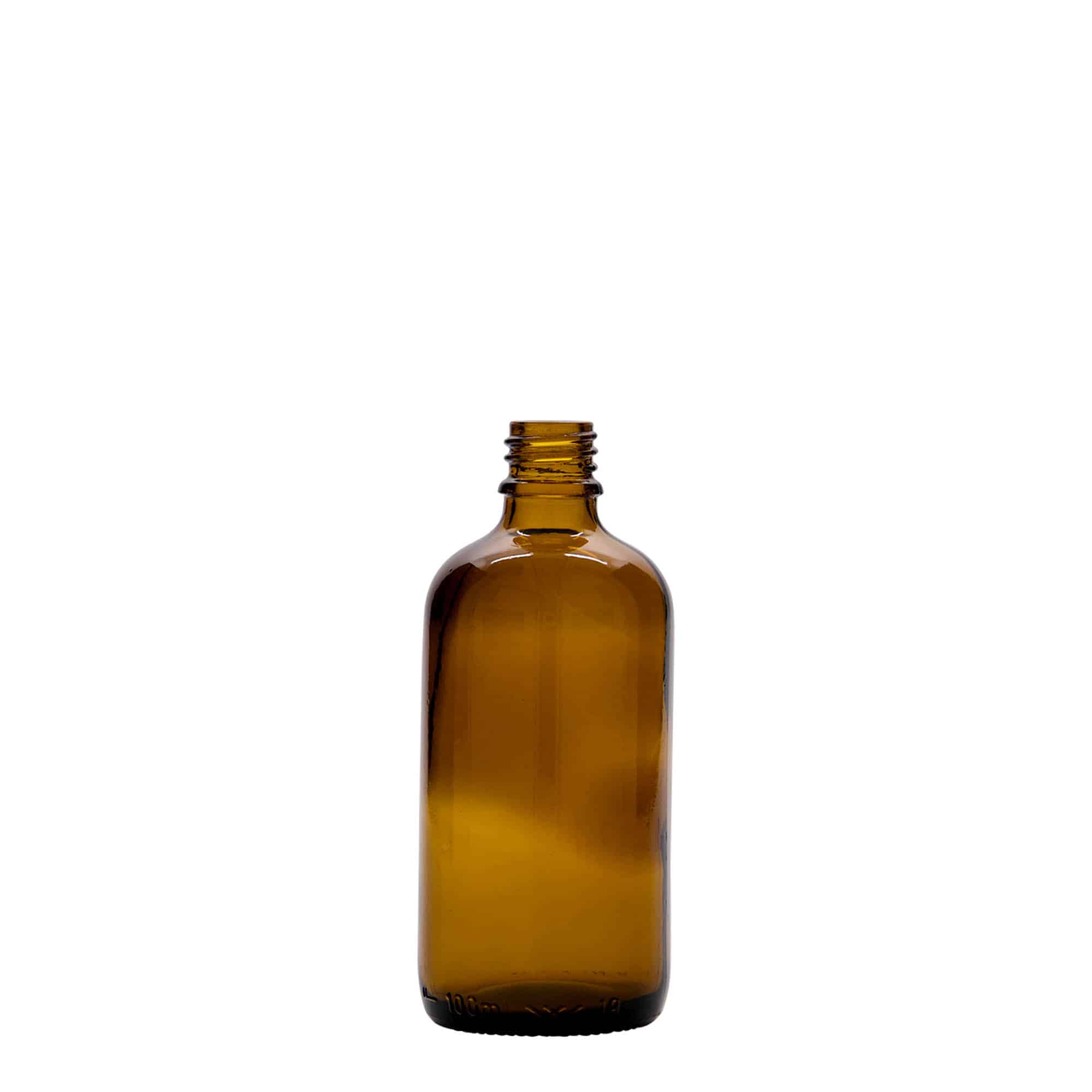 100 ml medisinflaske, glass, brun, åpning: DIN 18