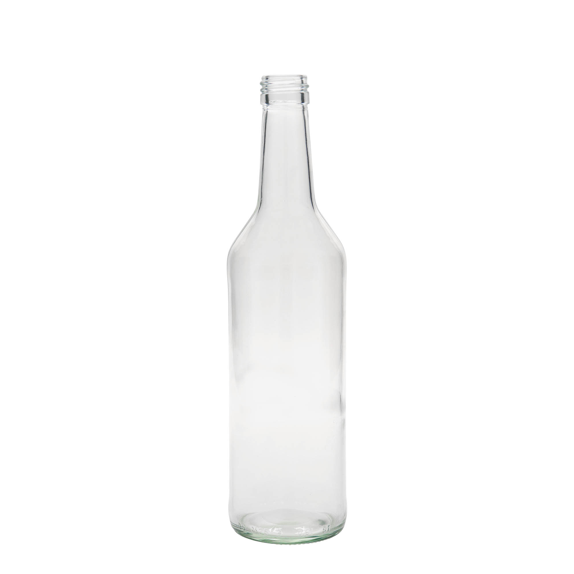 500 ml glassflaske med rett hals, åpning: PP 28