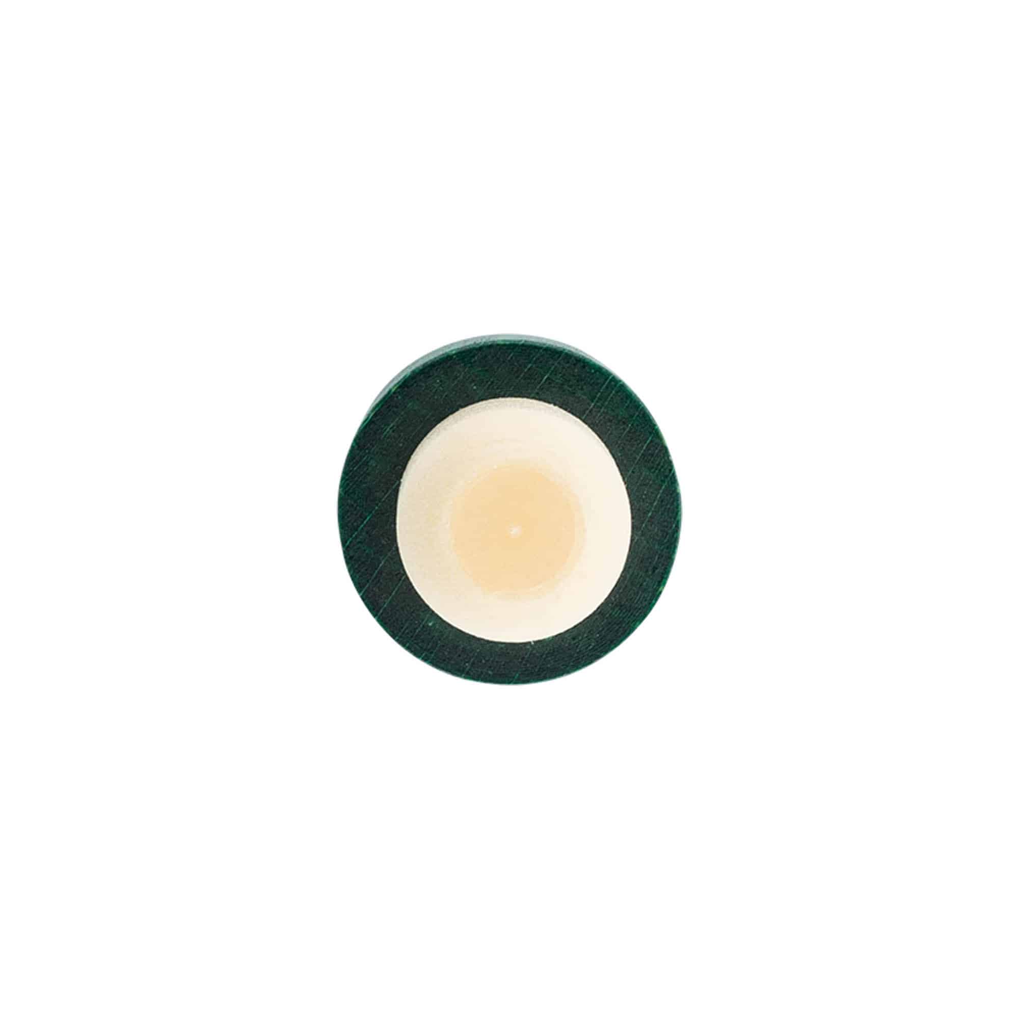 Håndtakskork 19 mm, tre/plast, grønn, for åpning: kork
